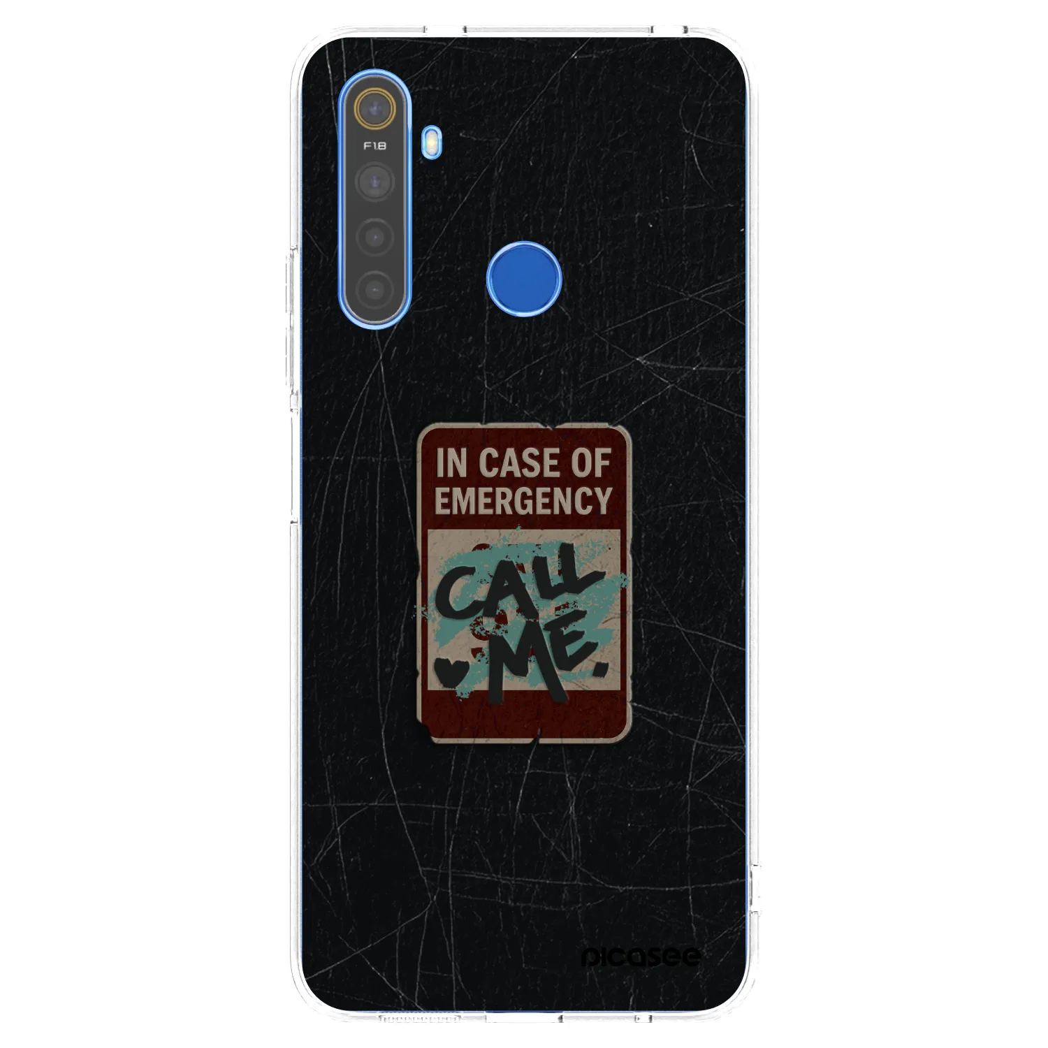 Picasee silikonový průhledný obal pro Realme 5 - EMERGENCY