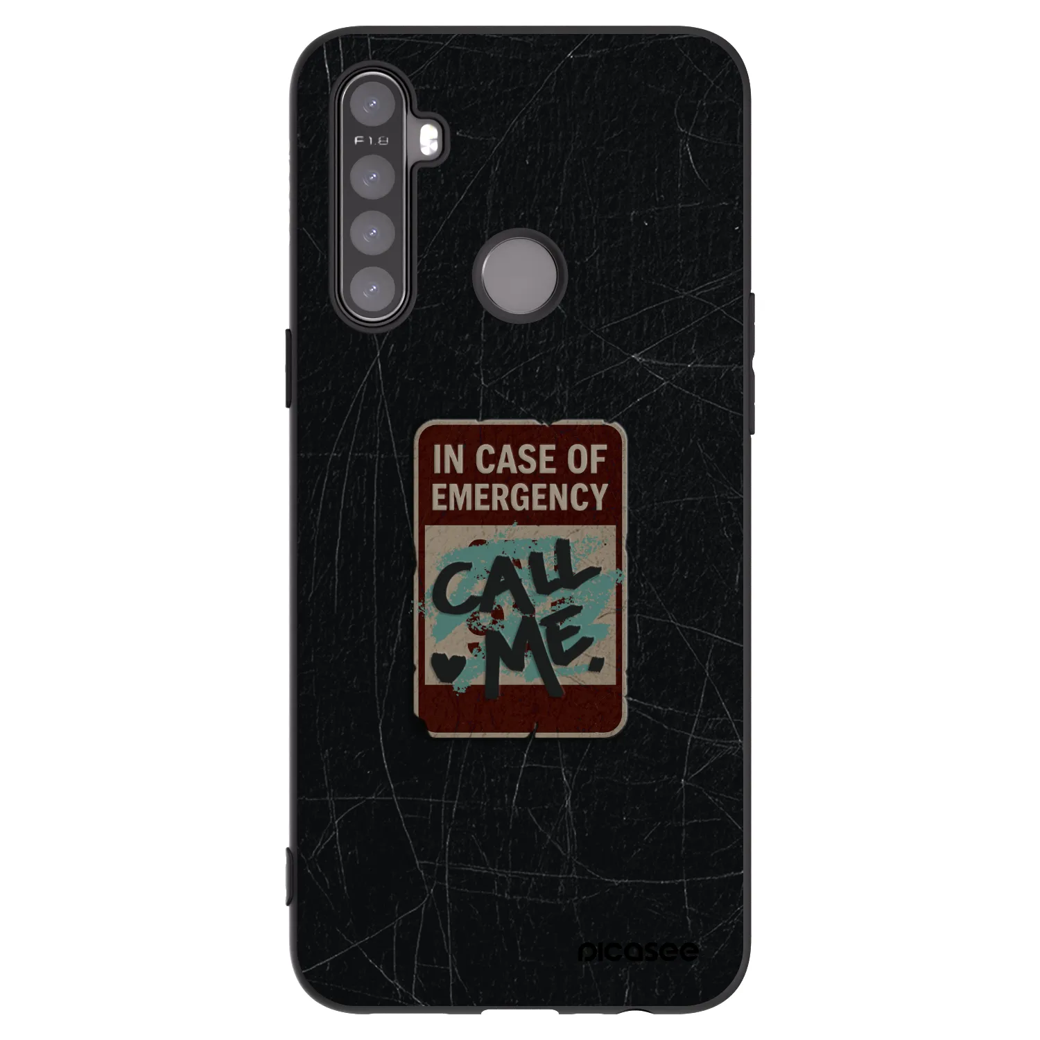 Picasee silikonový černý obal pro Realme 5 - EMERGENCY