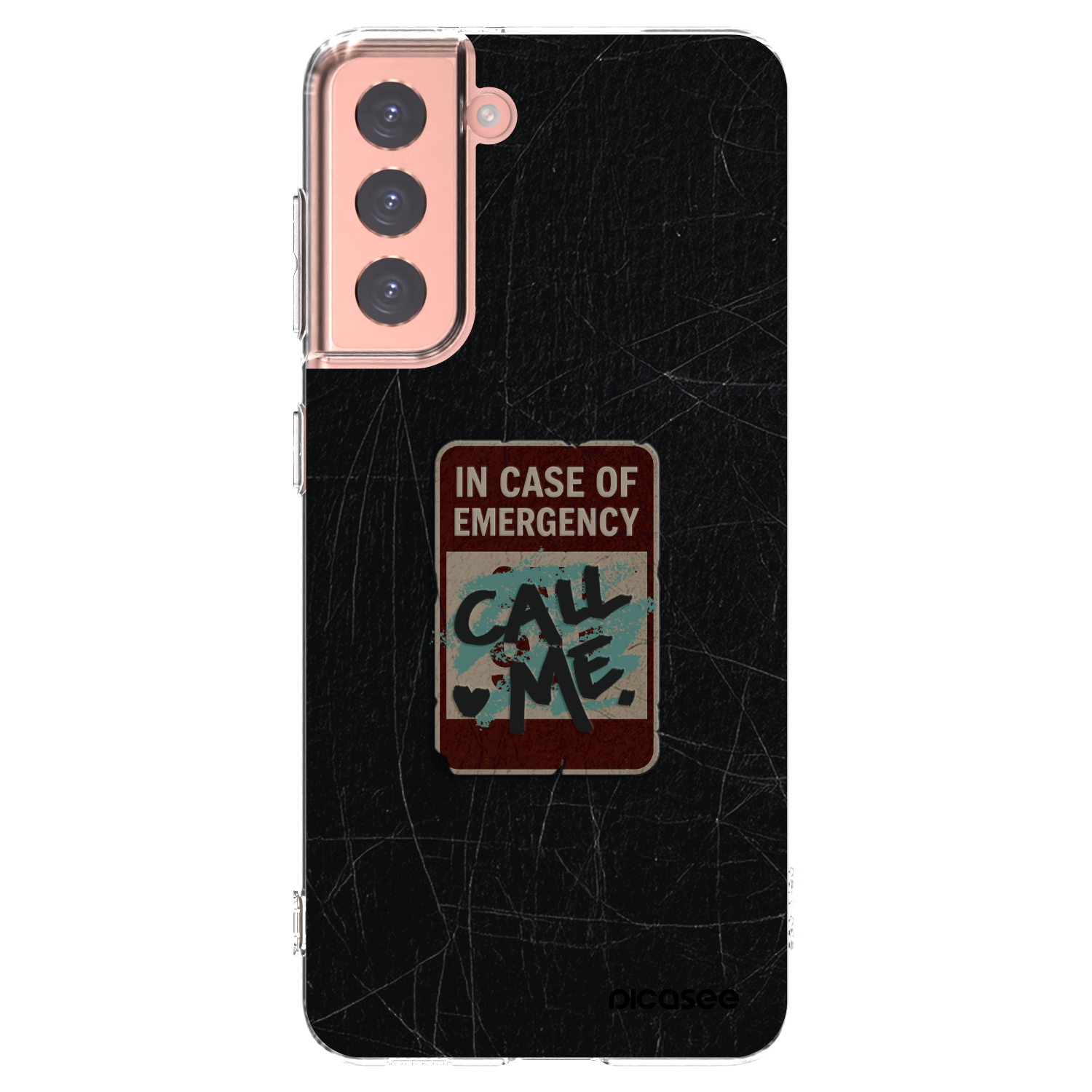 Picasee silikonový průhledný obal pro Samsung Galaxy S21 5G G991B - EMERGENCY