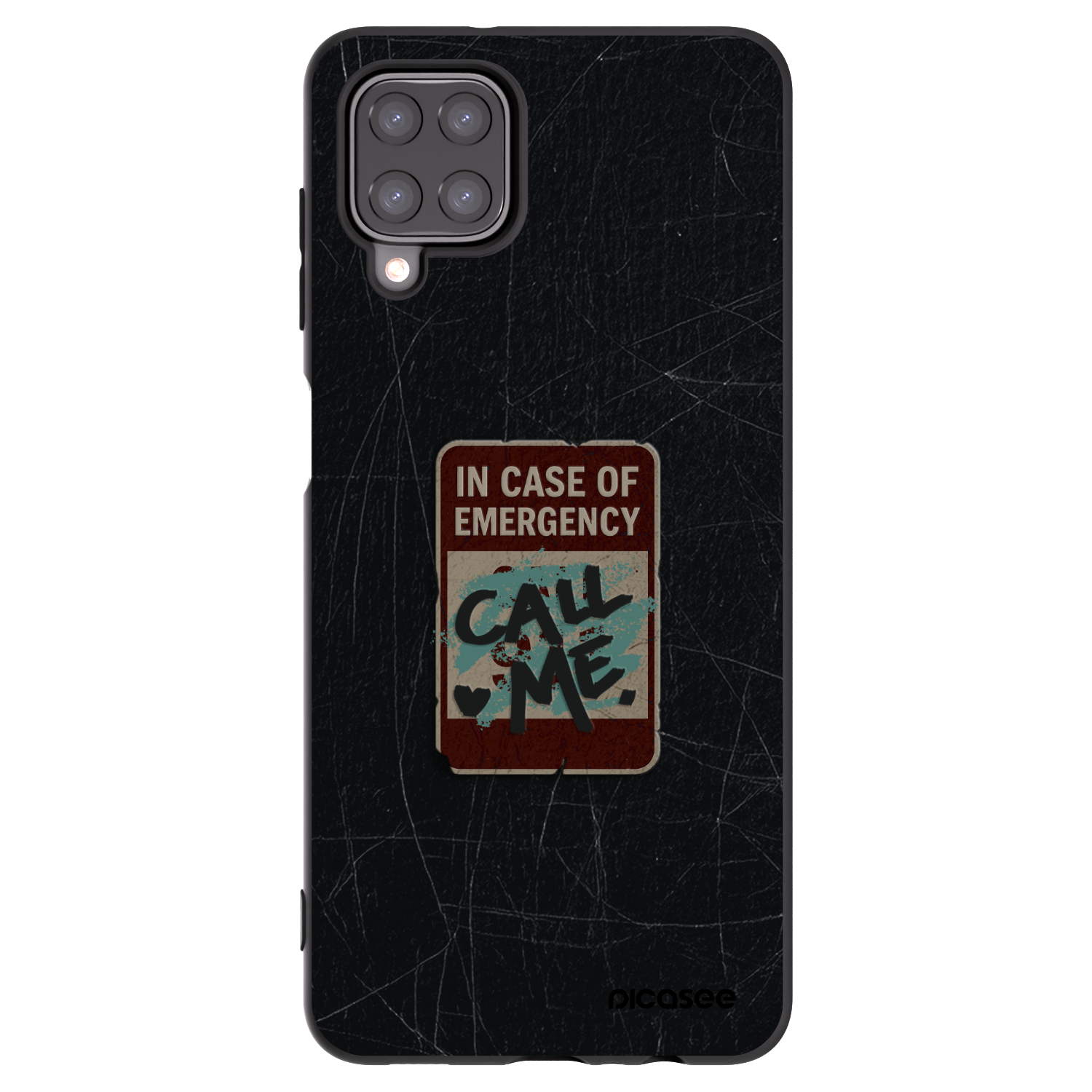 Picasee silikonový černý obal pro Samsung Galaxy A12 A125F - EMERGENCY