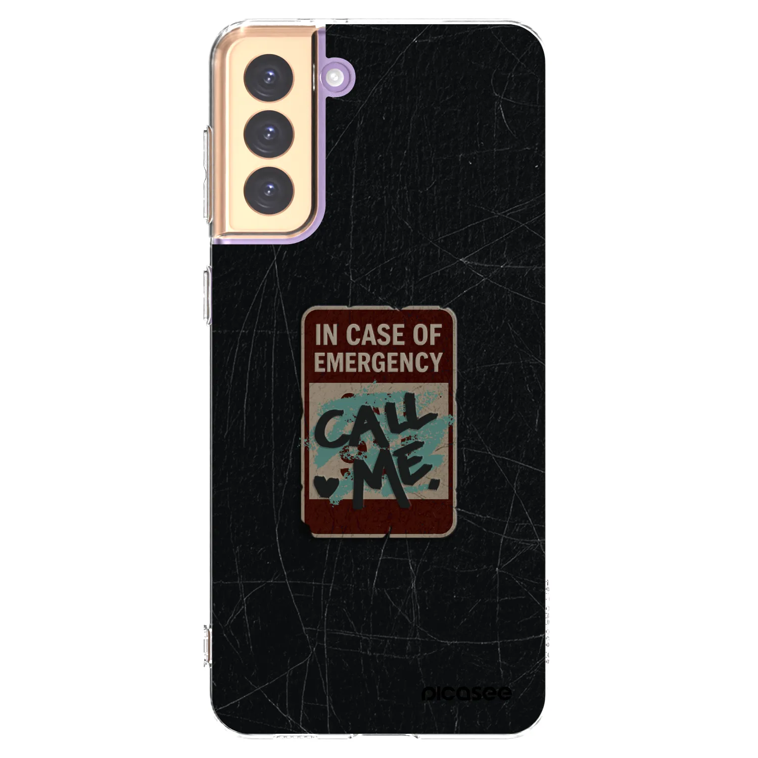 Picasee silikonový průhledný obal pro Samsung Galaxy S21+ 5G G996F - EMERGENCY
