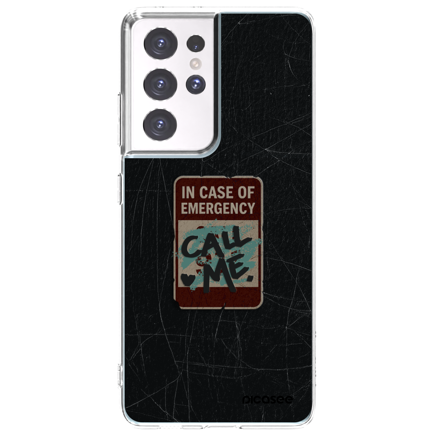 Picasee silikonový průhledný obal pro Samsung Galaxy S21 Ultra 5G G998B - EMERGENCY