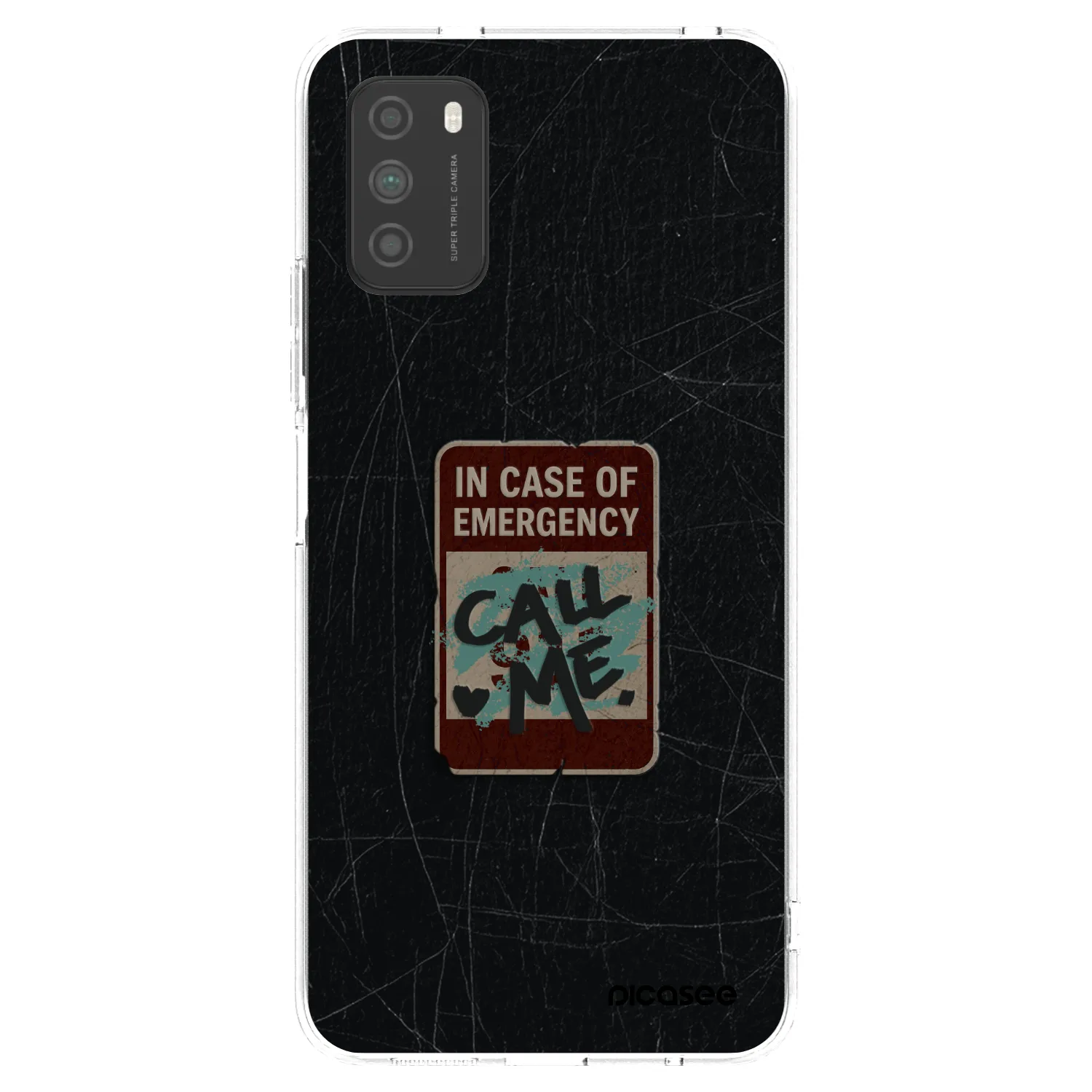 Picasee silikonový průhledný obal pro Xiaomi Poco M3 - EMERGENCY