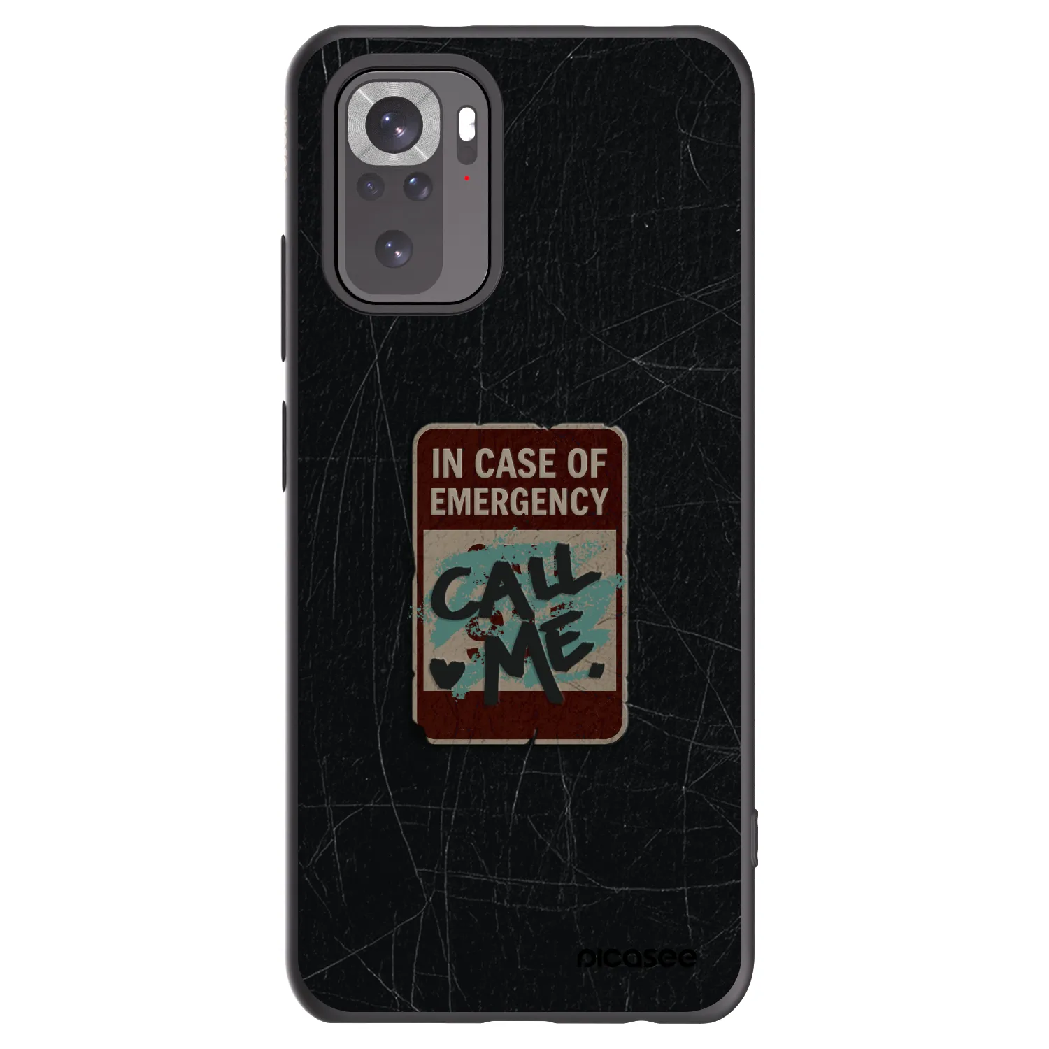 Picasee silikonový černý obal pro Xiaomi Redmi Note 10 - EMERGENCY