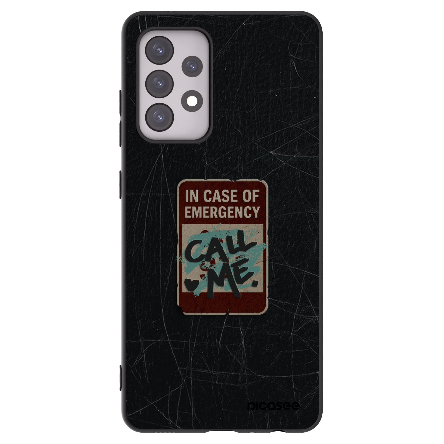 Picasee silikonový černý obal pro Samsung Galaxy A52 5G A525F - EMERGENCY