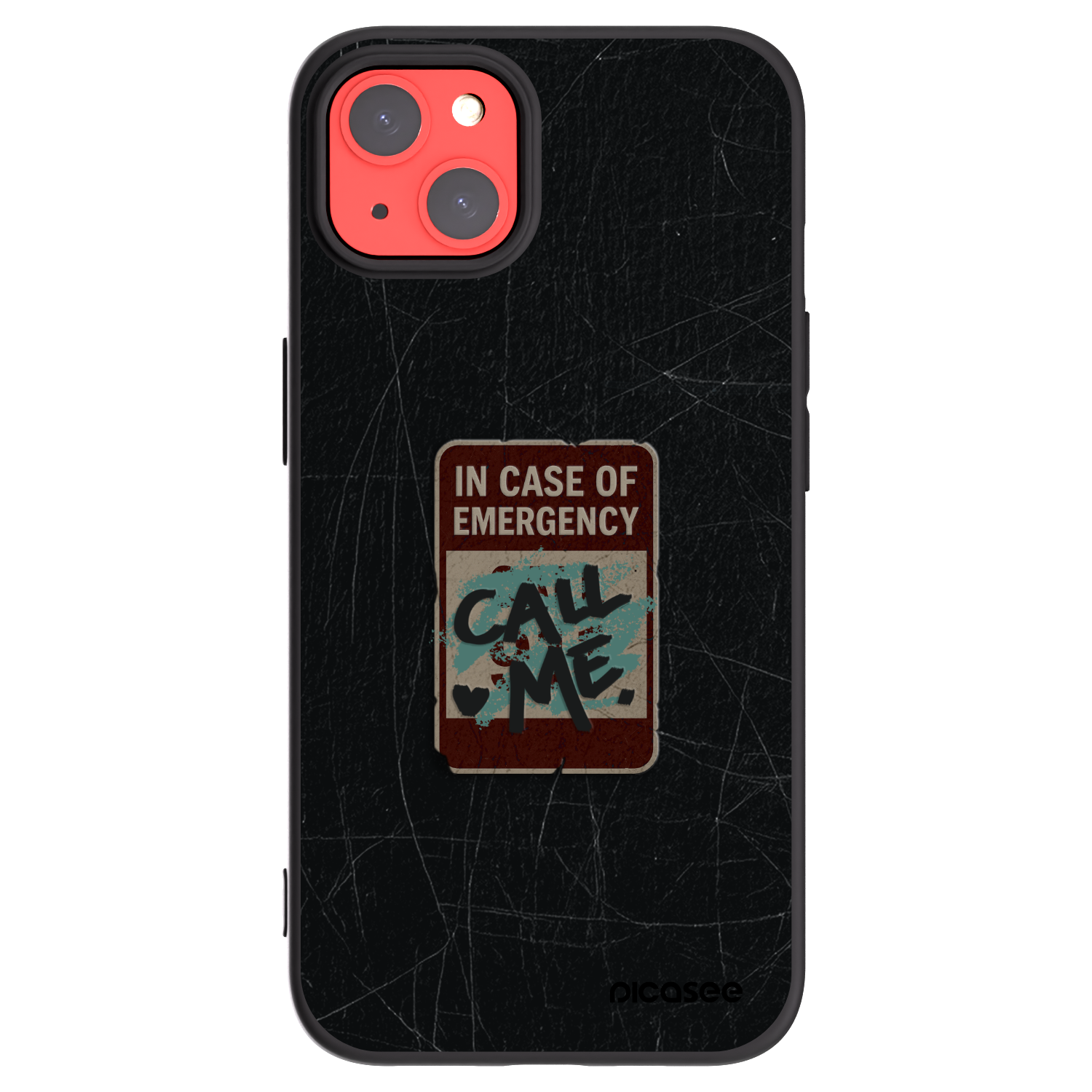 Picasee silikonový černý obal pro Apple iPhone 13 - EMERGENCY