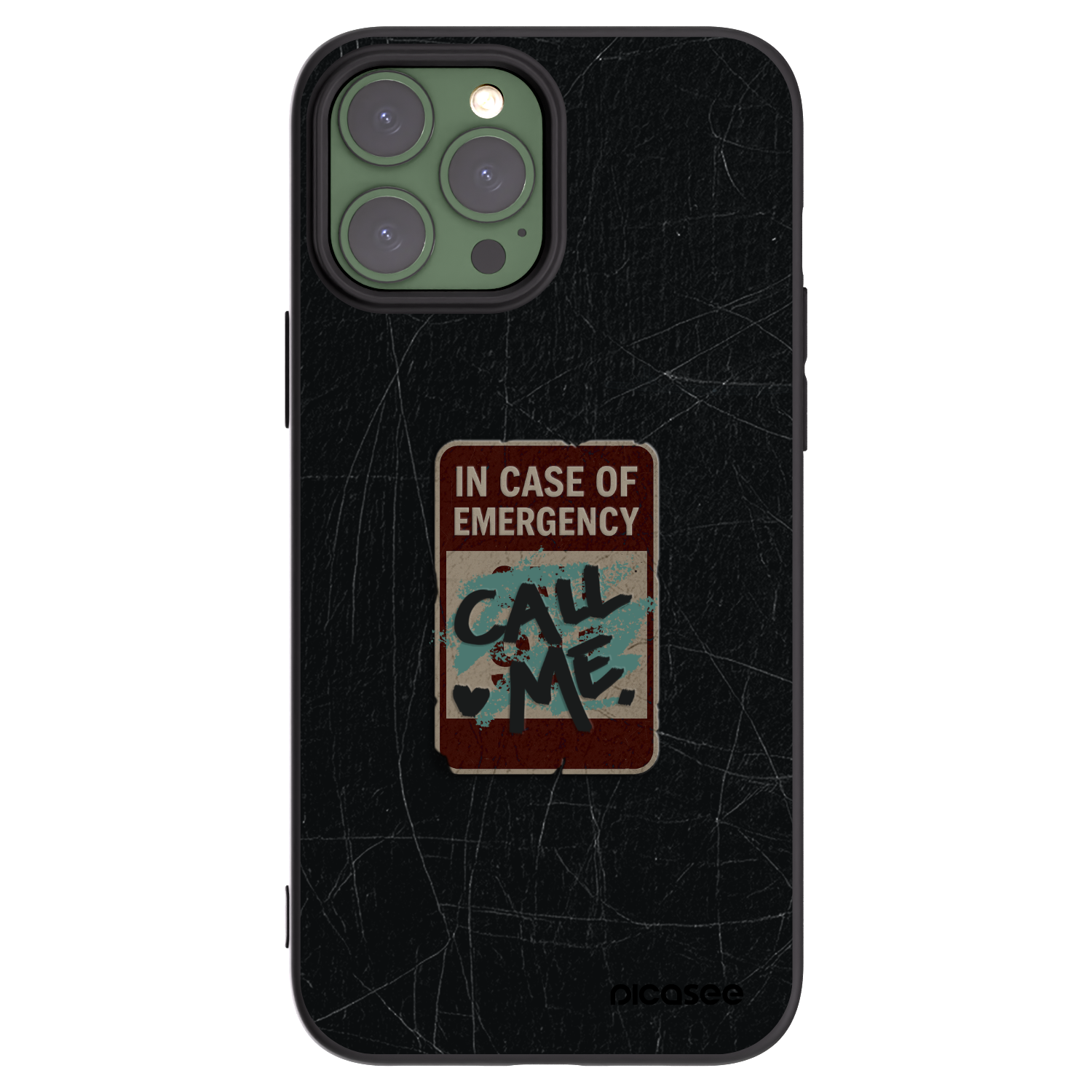 Picasee silikonový černý obal pro Apple iPhone 13 Pro Max - EMERGENCY