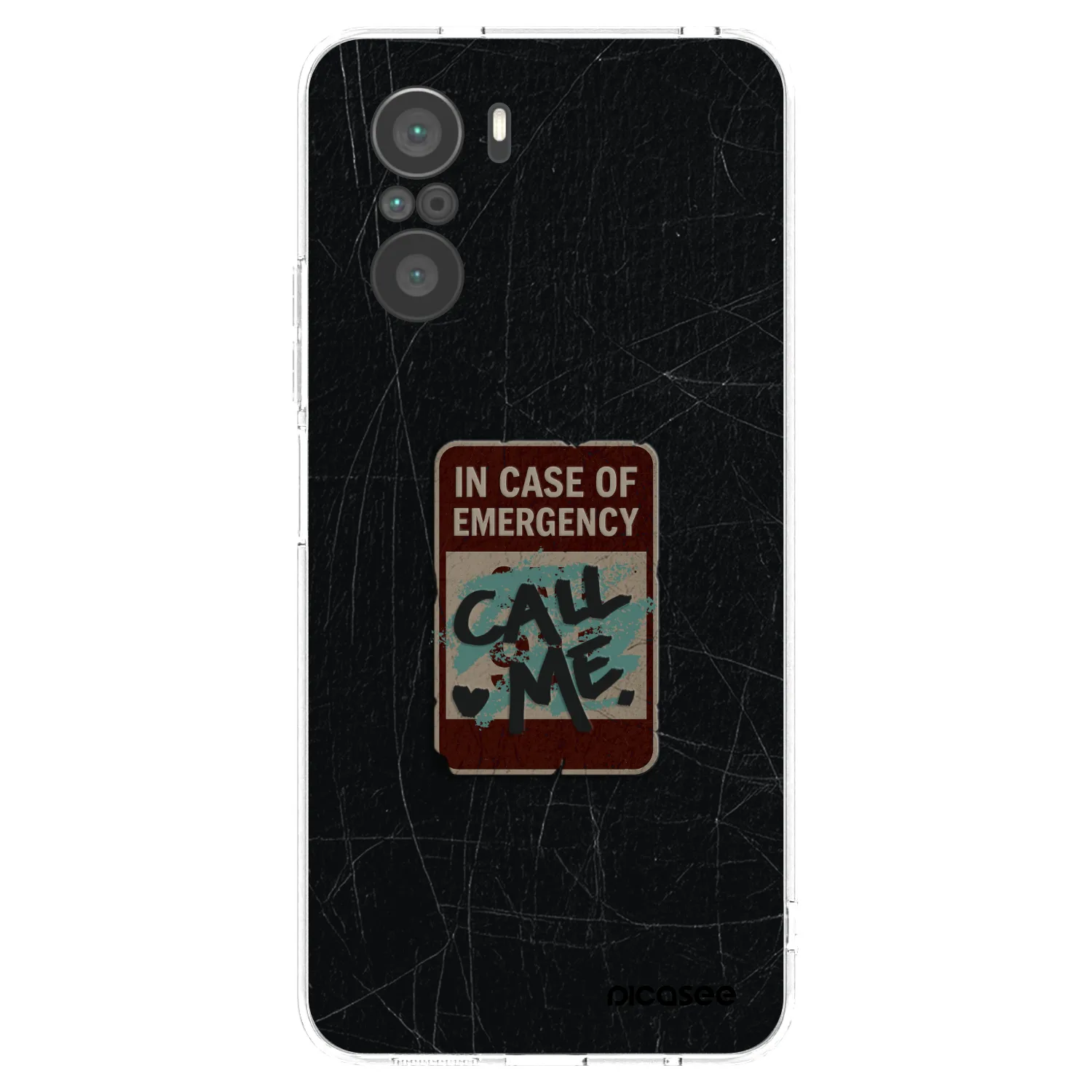 Picasee silikonový průhledný obal pro Xiaomi Poco F3 - EMERGENCY