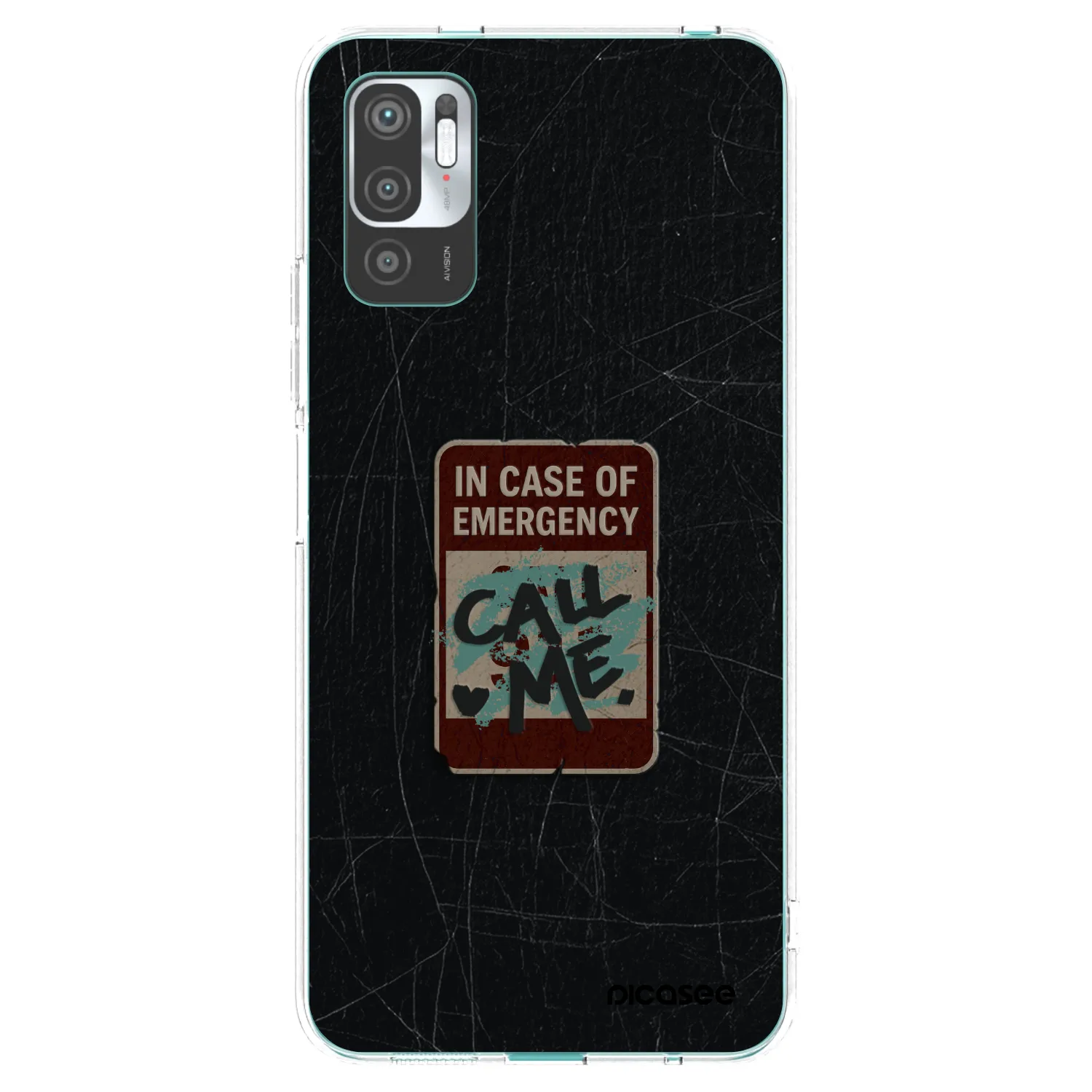 Picasee silikonový průhledný obal pro Xiaomi Redmi Note 10 5G - EMERGENCY