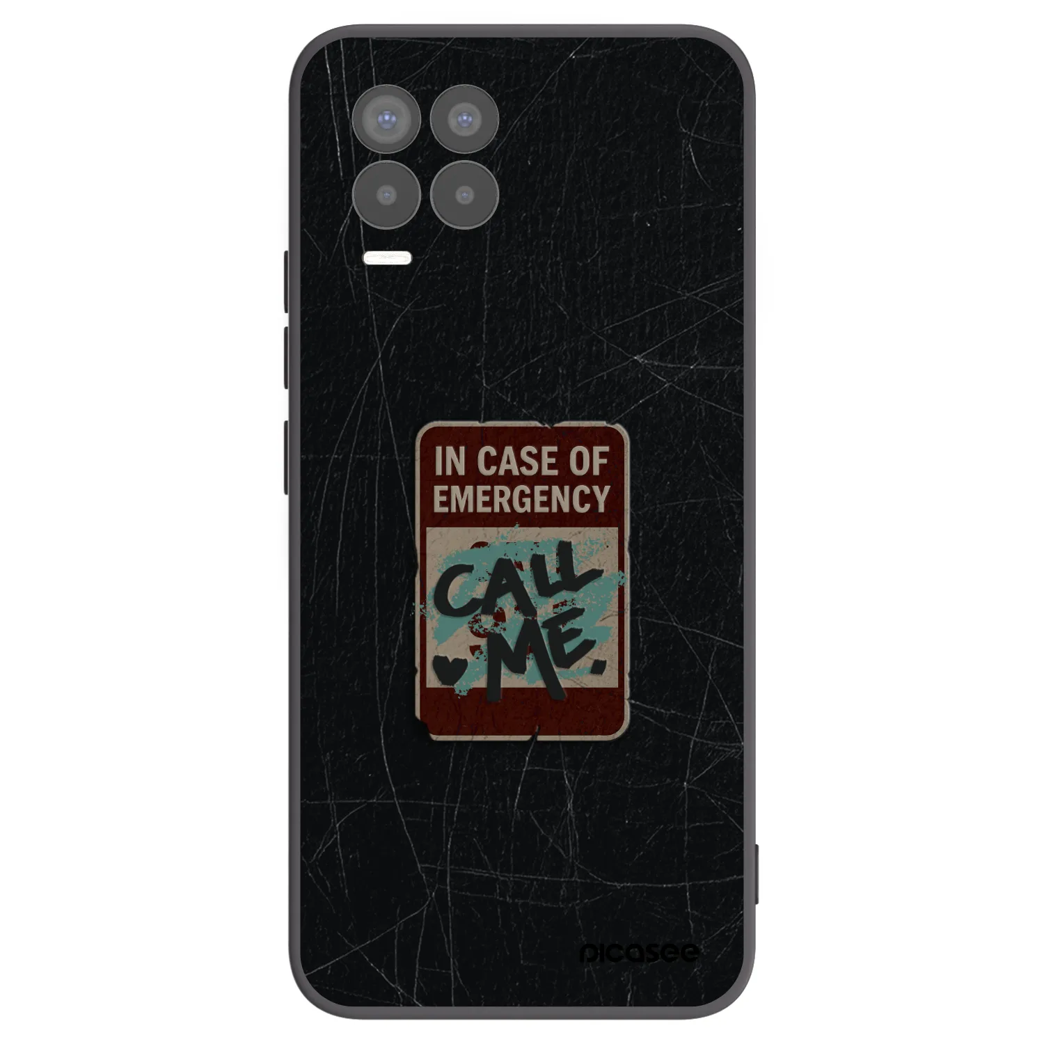 Picasee silikonový černý obal pro Realme 8 4G - EMERGENCY
