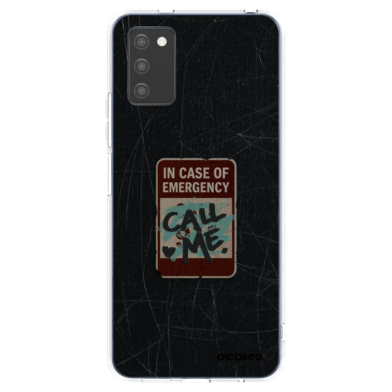 Picasee silikonový průhledný obal pro Samsung Galaxy A02s A025G - EMERGENCY