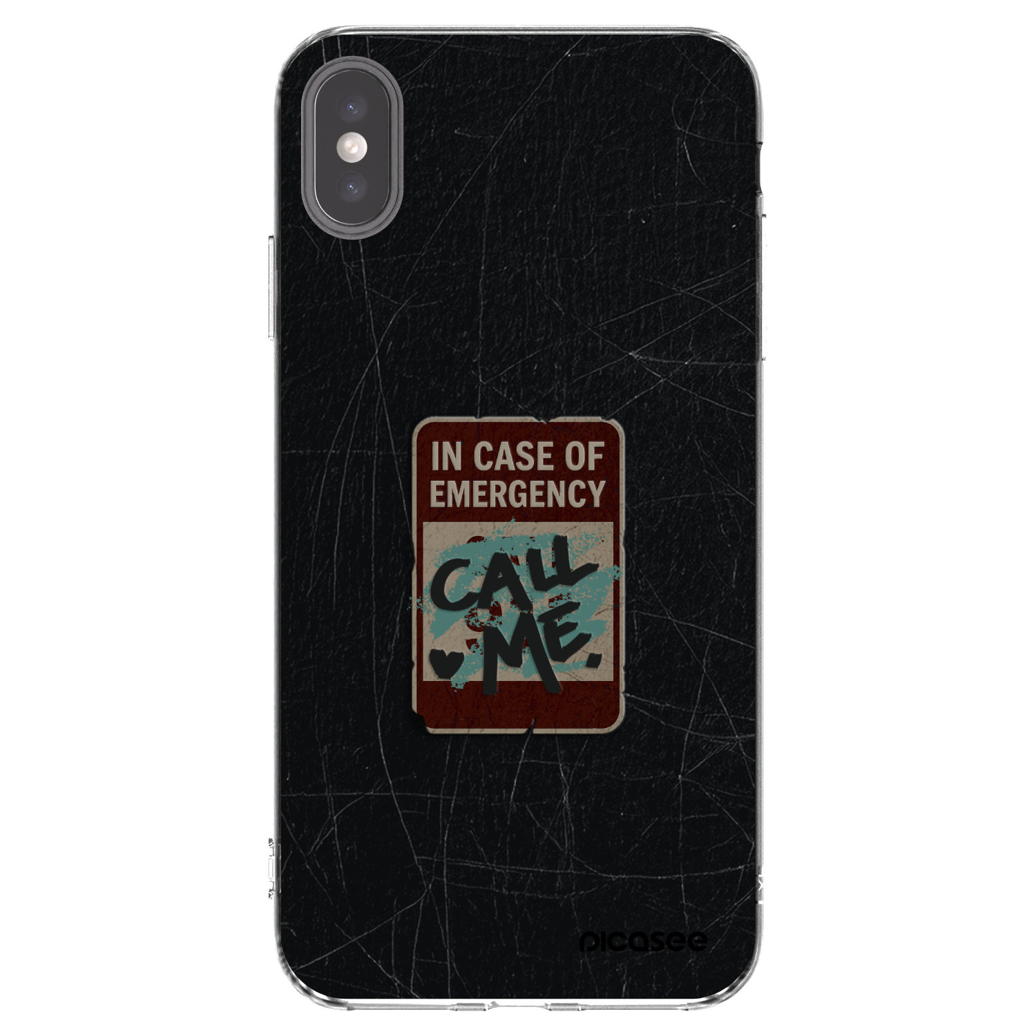 Picasee silikonový průhledný obal pro Apple iPhone XS Max - EMERGENCY