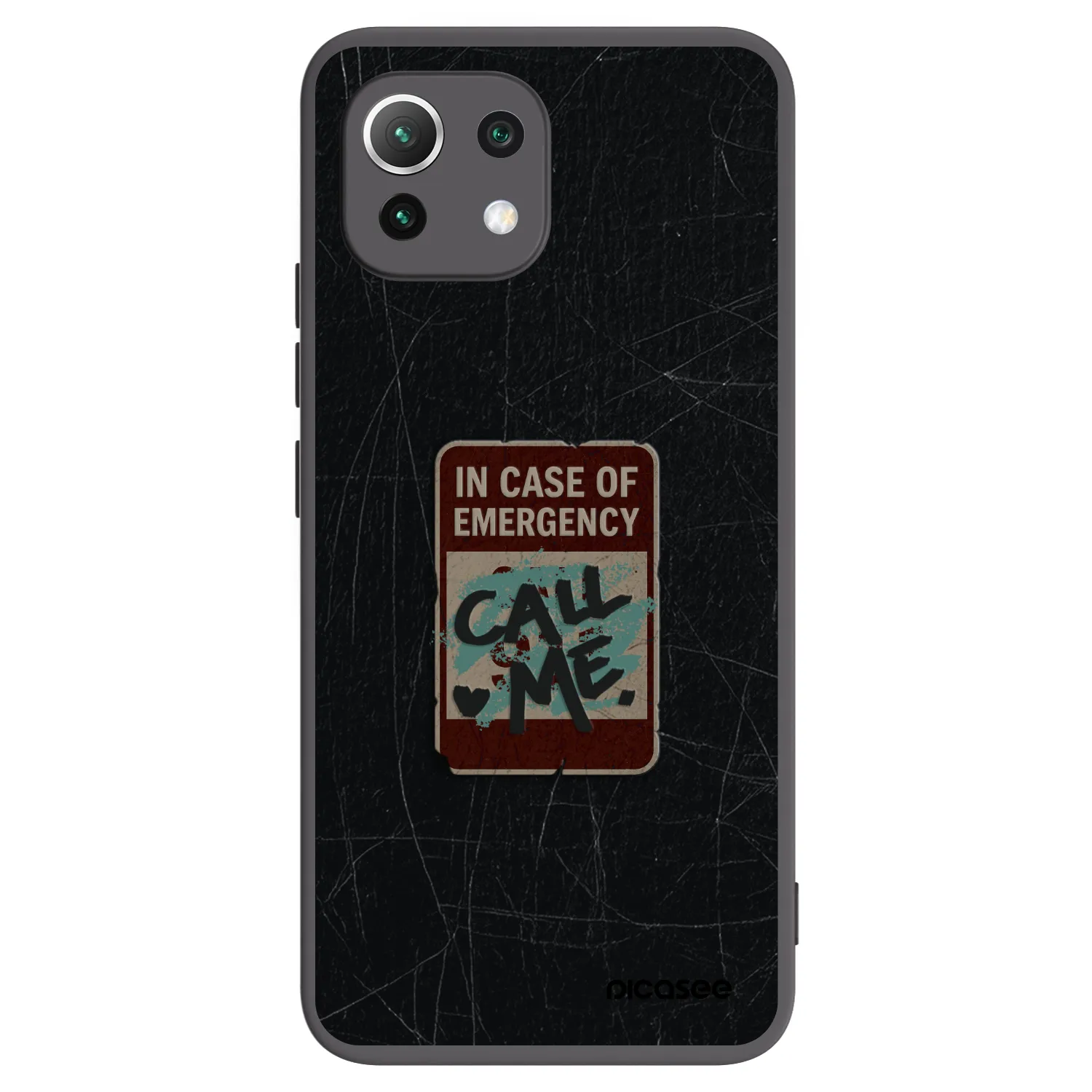 Picasee silikonový černý obal pro Xiaomi 11 Lite 5G NE - EMERGENCY