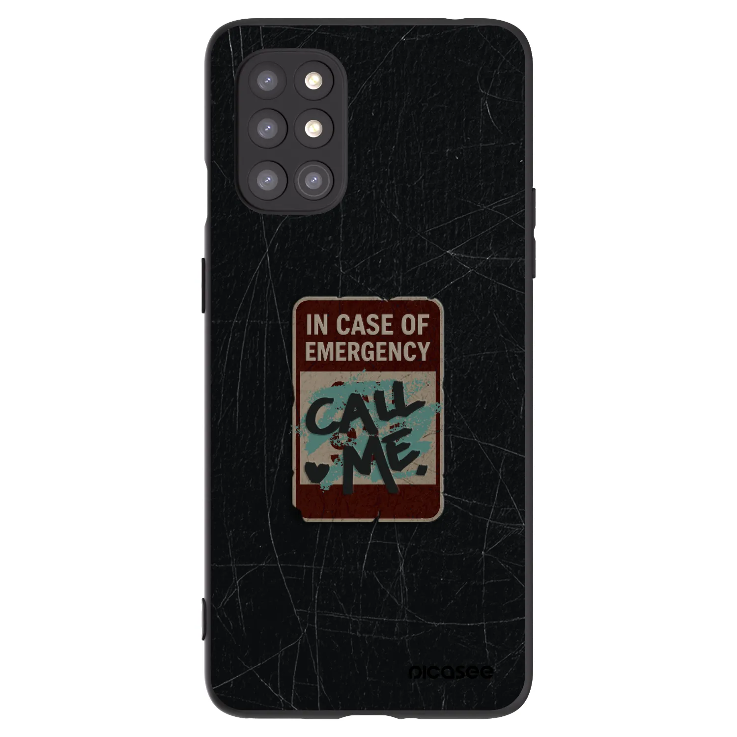 Picasee silikonový černý obal pro OnePlus 8T - EMERGENCY