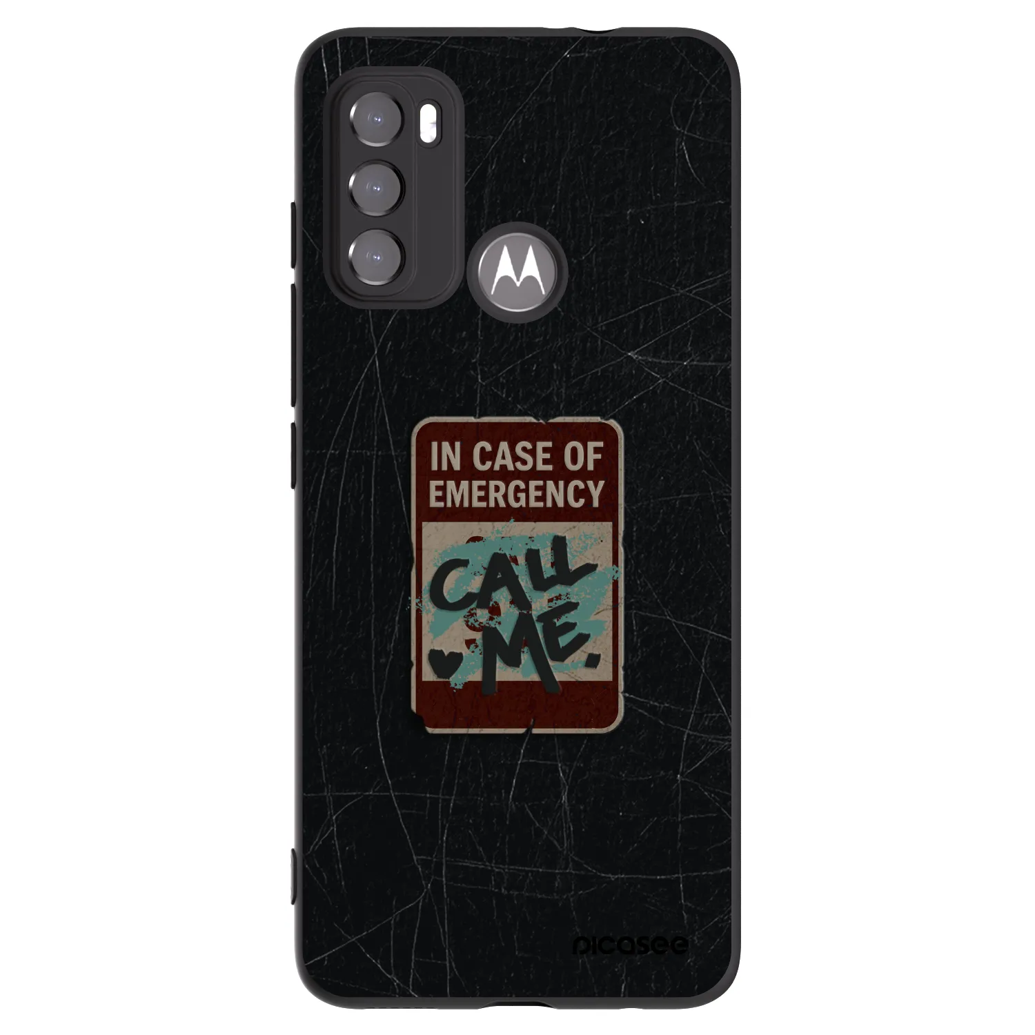 Picasee silikonový černý obal pro Motorola Moto G60 - EMERGENCY