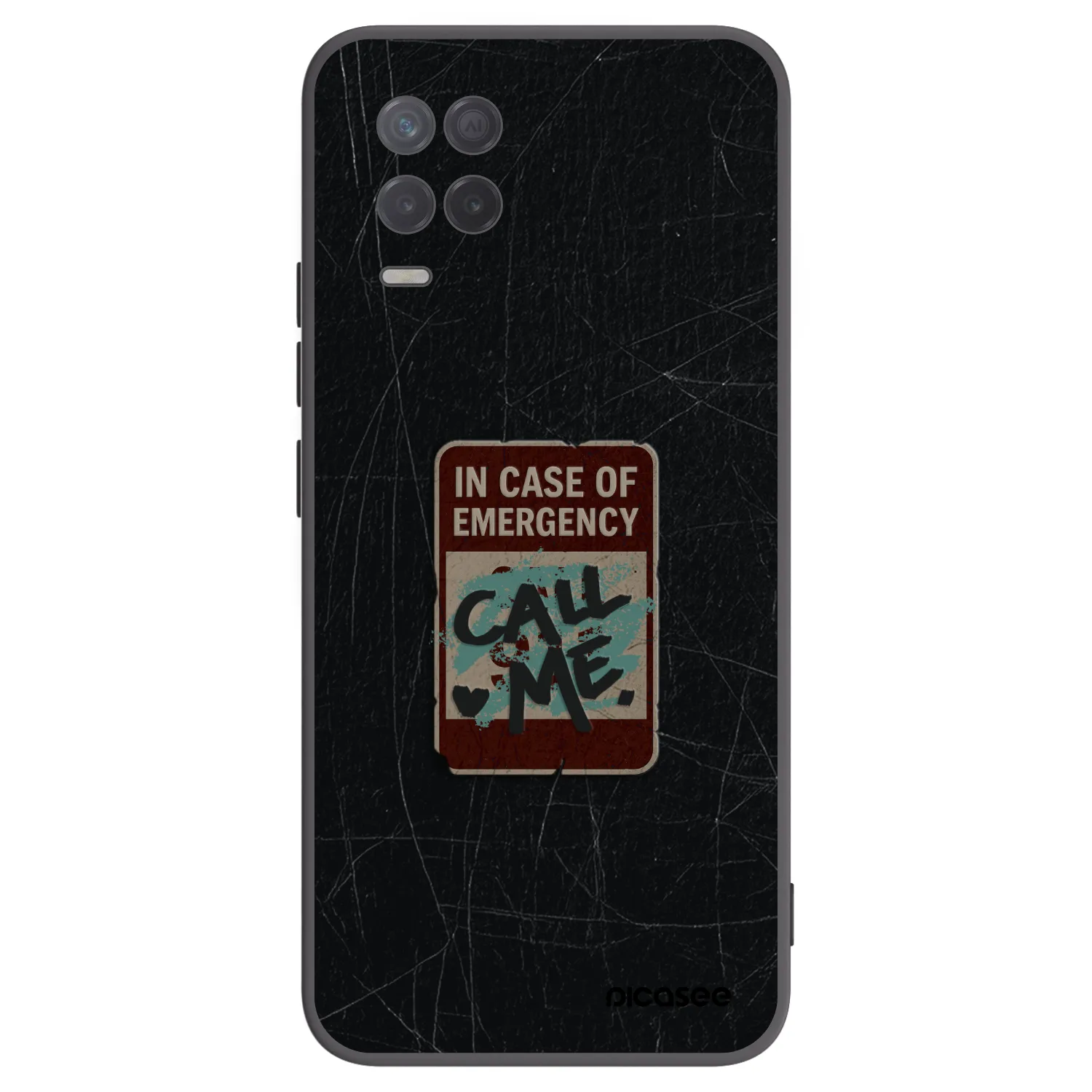 Picasee silikonový černý obal pro Realme 8 5G - EMERGENCY