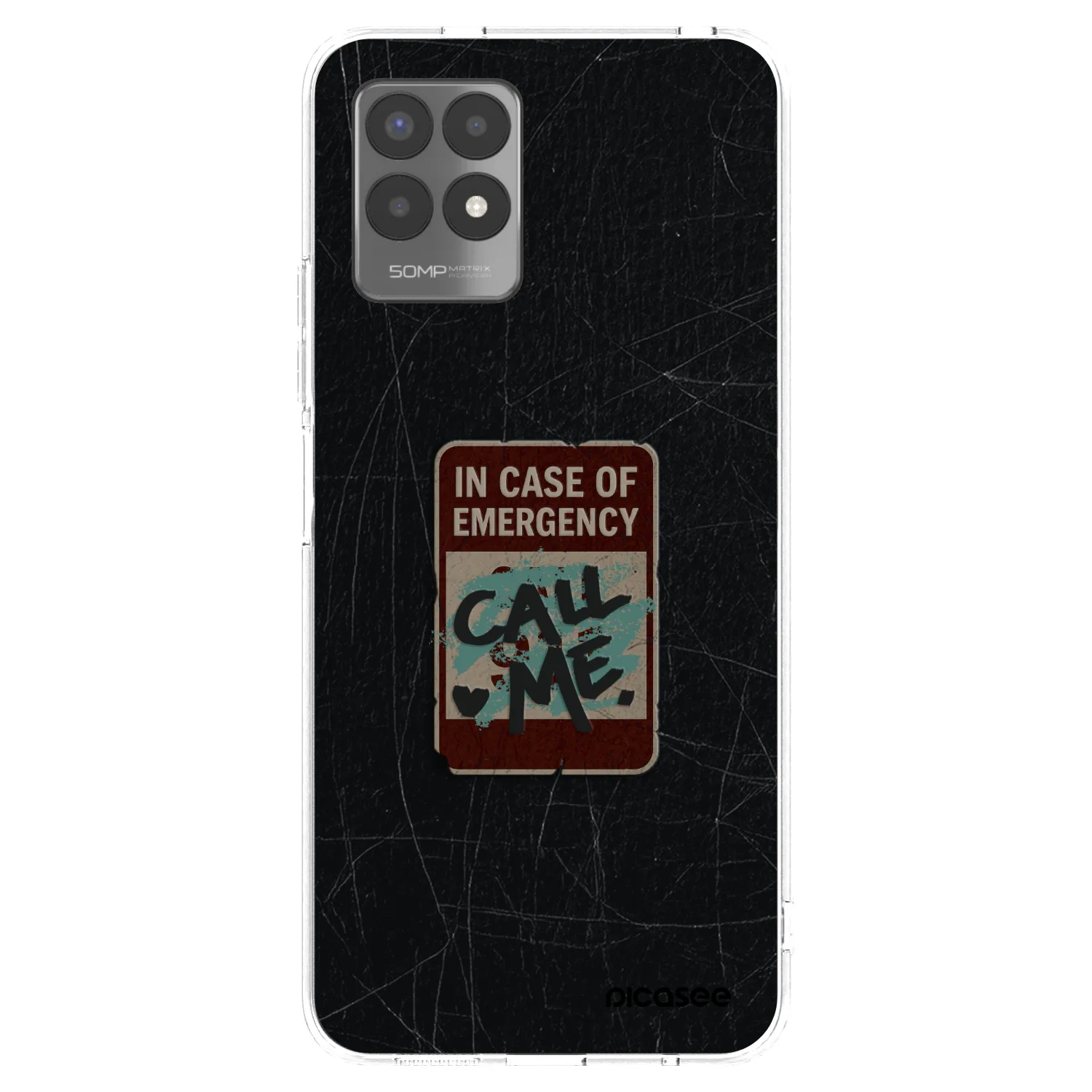 Picasee silikonový průhledný obal pro Realme 8i - EMERGENCY