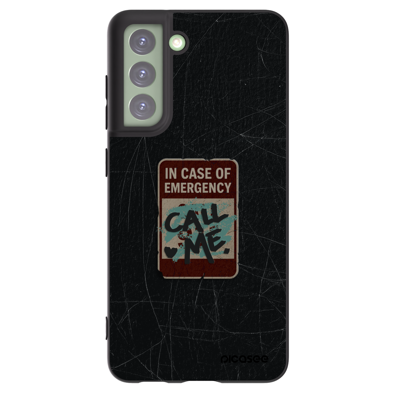Picasee silikonový černý obal pro Samsung Galaxy S21 FE 5G - EMERGENCY
