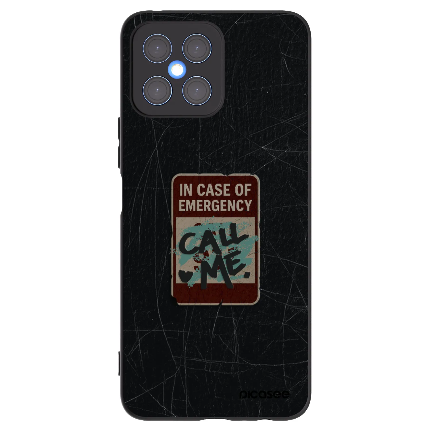 Picasee silikonový černý obal pro Honor X8 4G - EMERGENCY