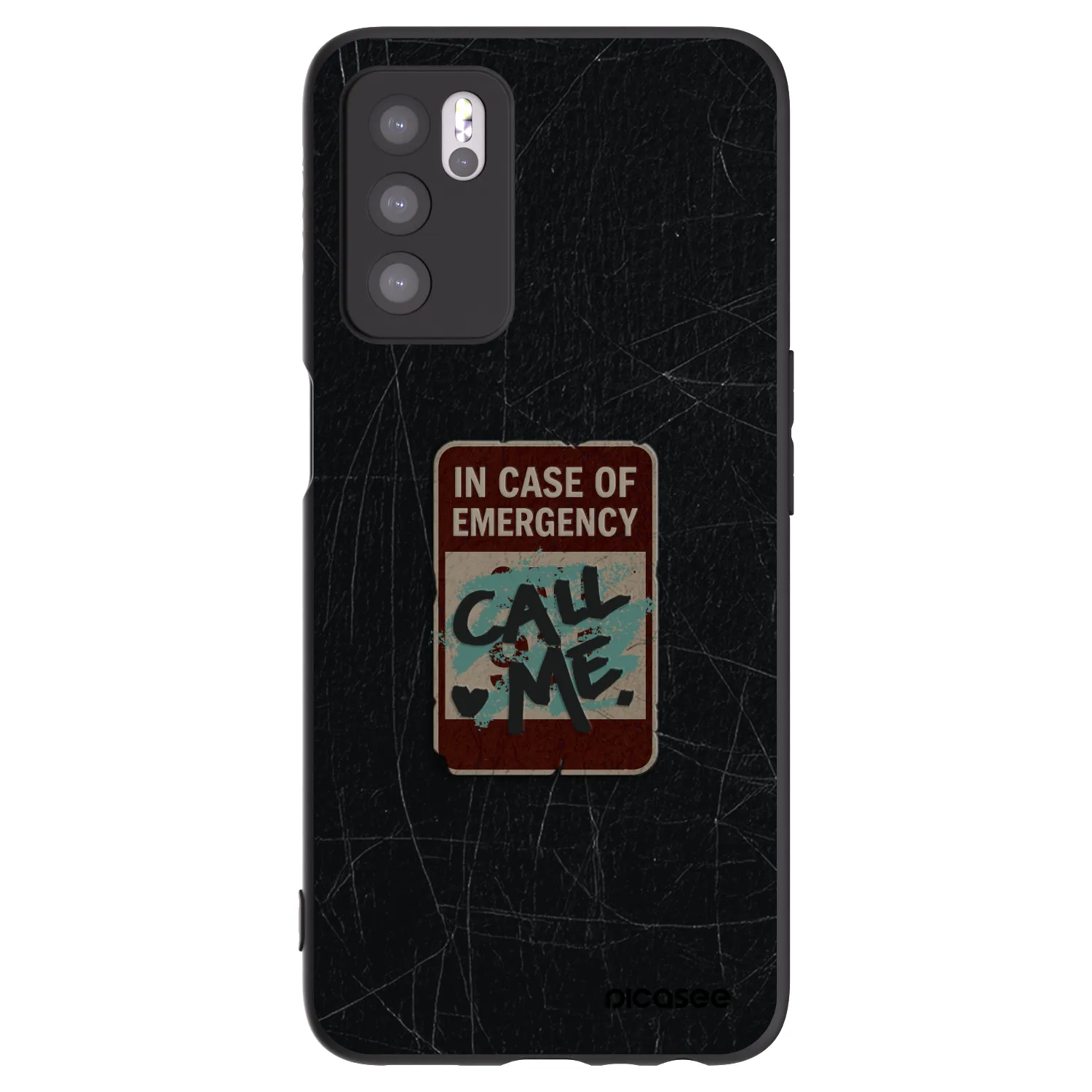 Picasee silikonový černý obal pro OPPO A16s - EMERGENCY