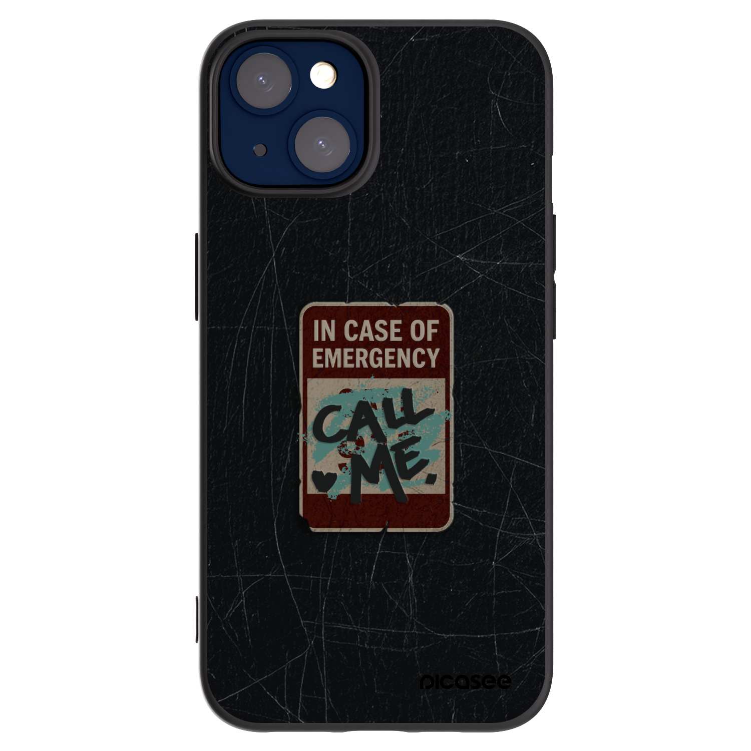 Picasee silikonový černý obal pro Apple iPhone 14 - EMERGENCY