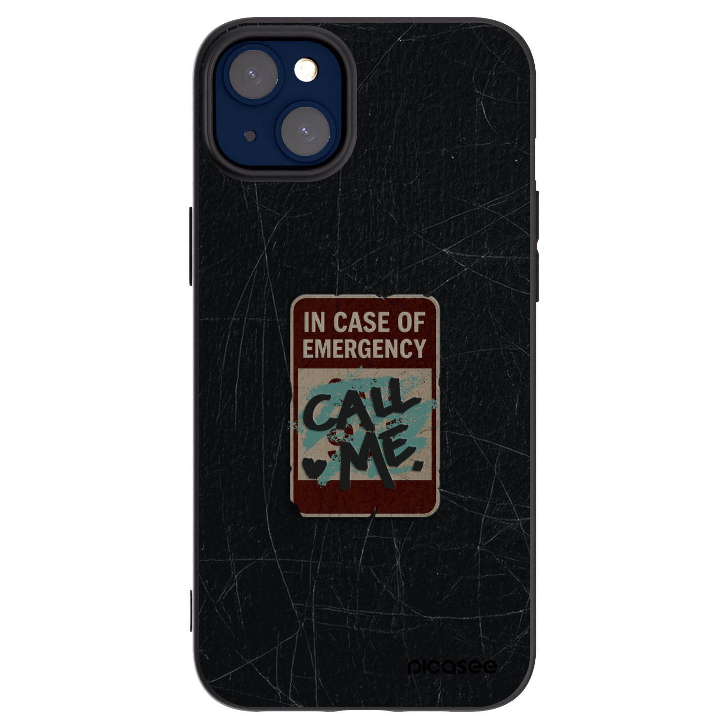 Picasee silikonový černý obal pro Apple iPhone 14 Plus - EMERGENCY