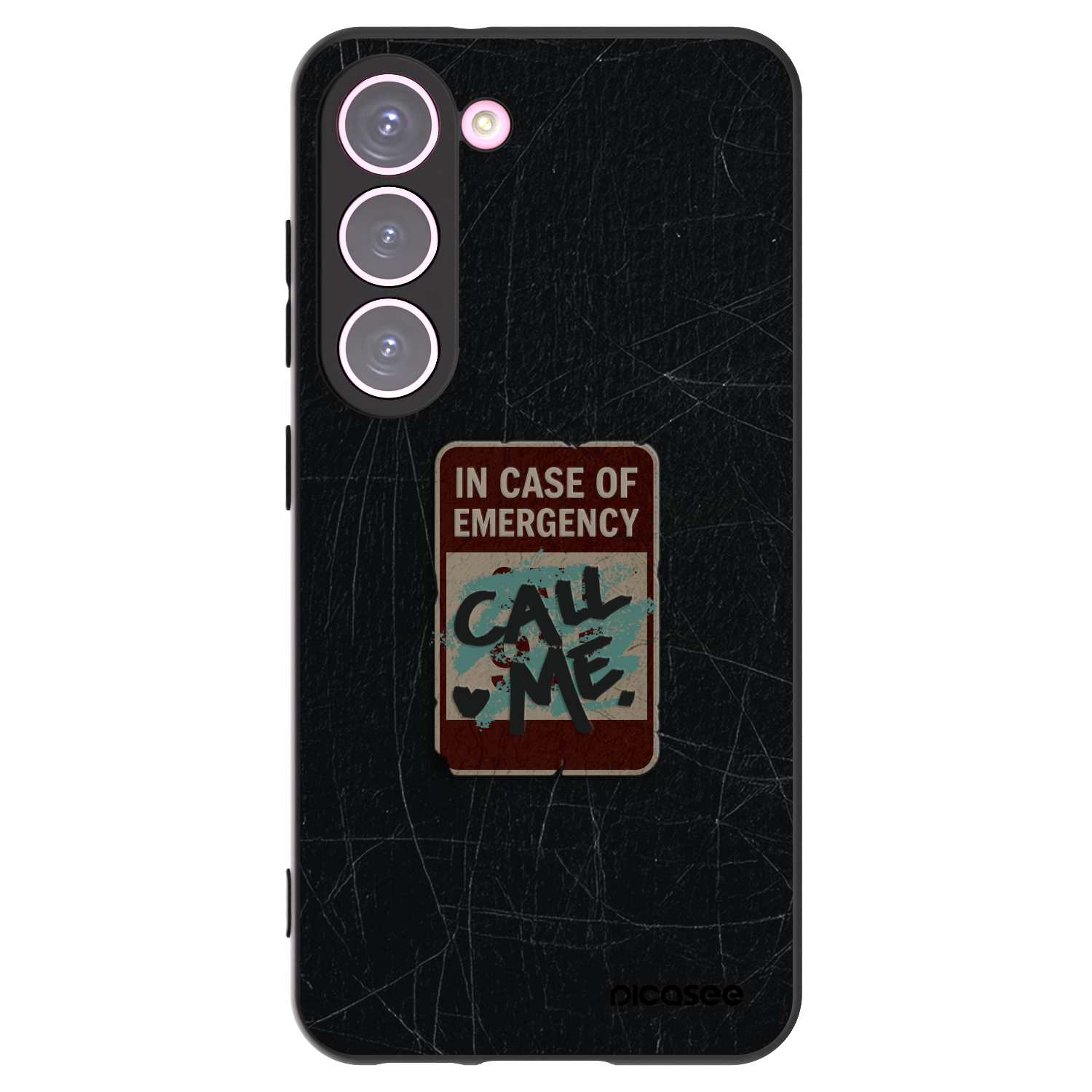 Picasee silikonový černý obal pro Samsung Galaxy S23 5G - EMERGENCY