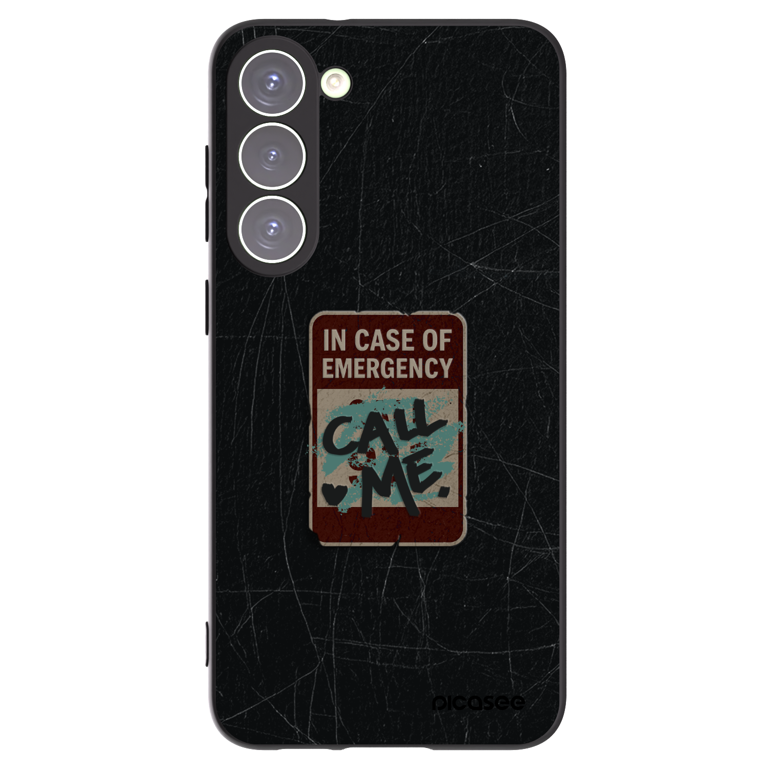 Picasee silikonový černý obal pro Samsung Galaxy S23+ 5G - EMERGENCY