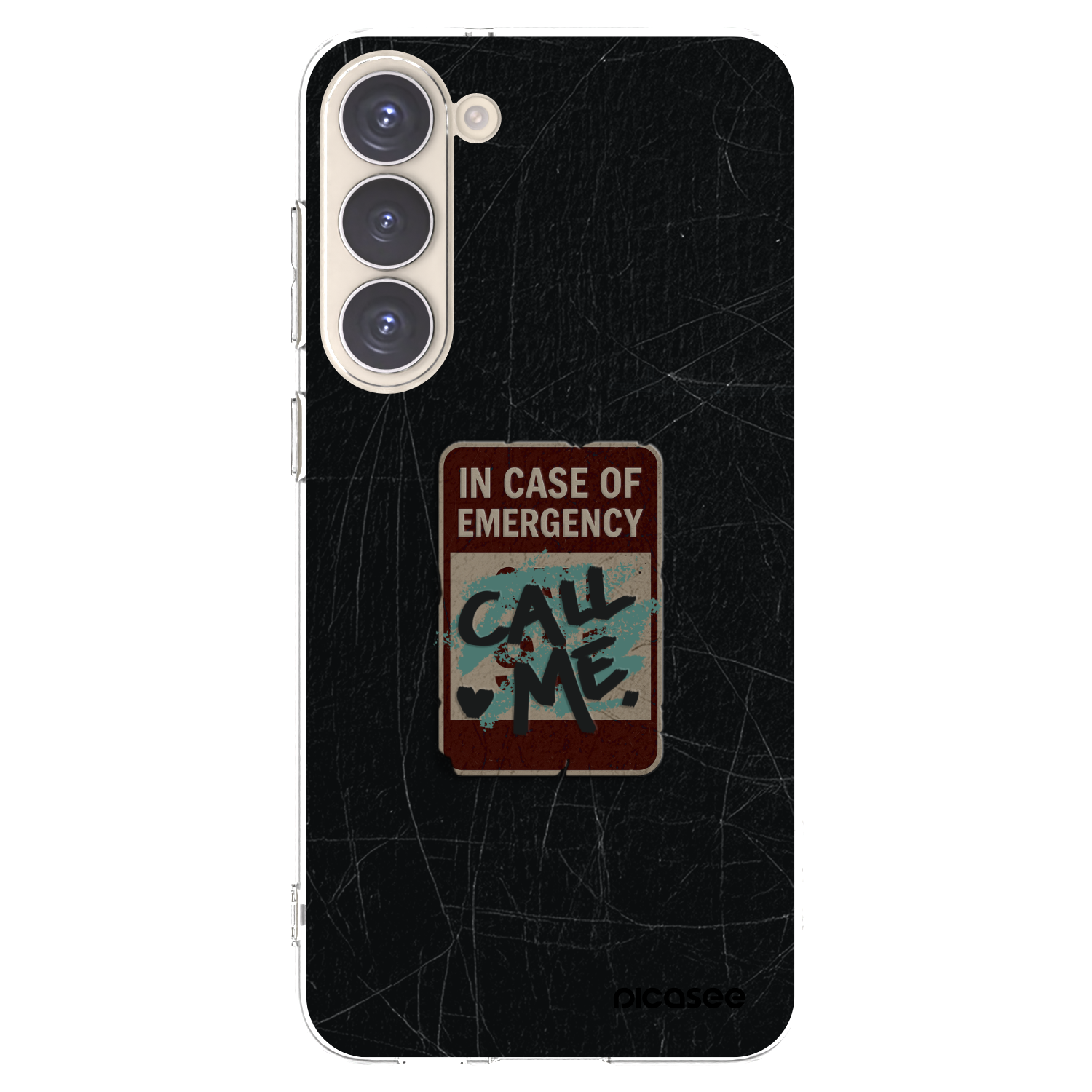 Picasee silikonový průhledný obal pro Samsung Galaxy S23+ 5G - EMERGENCY