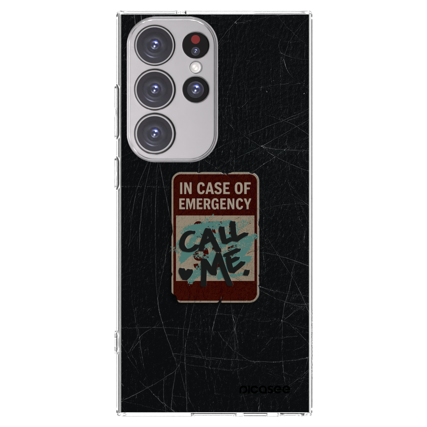 Picasee silikonový průhledný obal pro Samsung Galaxy S23 Ultra 5G - EMERGENCY