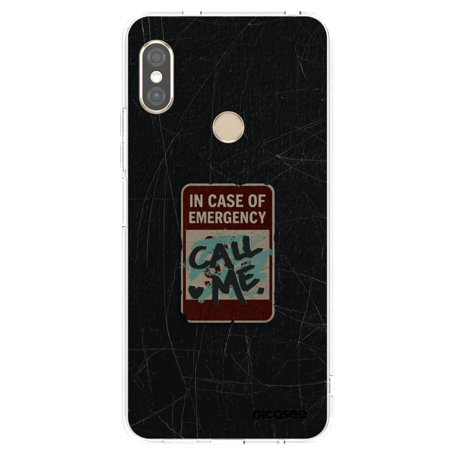 Picasee silikonový průhledný obal pro Xiaomi Redmi Note 5 Global - EMERGENCY