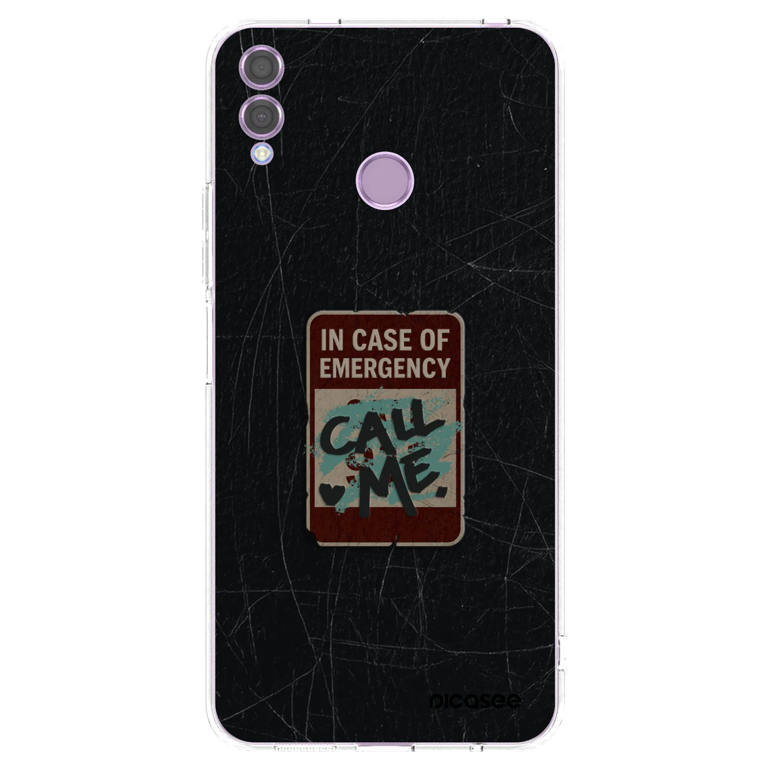 Picasee silikonový průhledný obal pro Honor 8X - EMERGENCY
