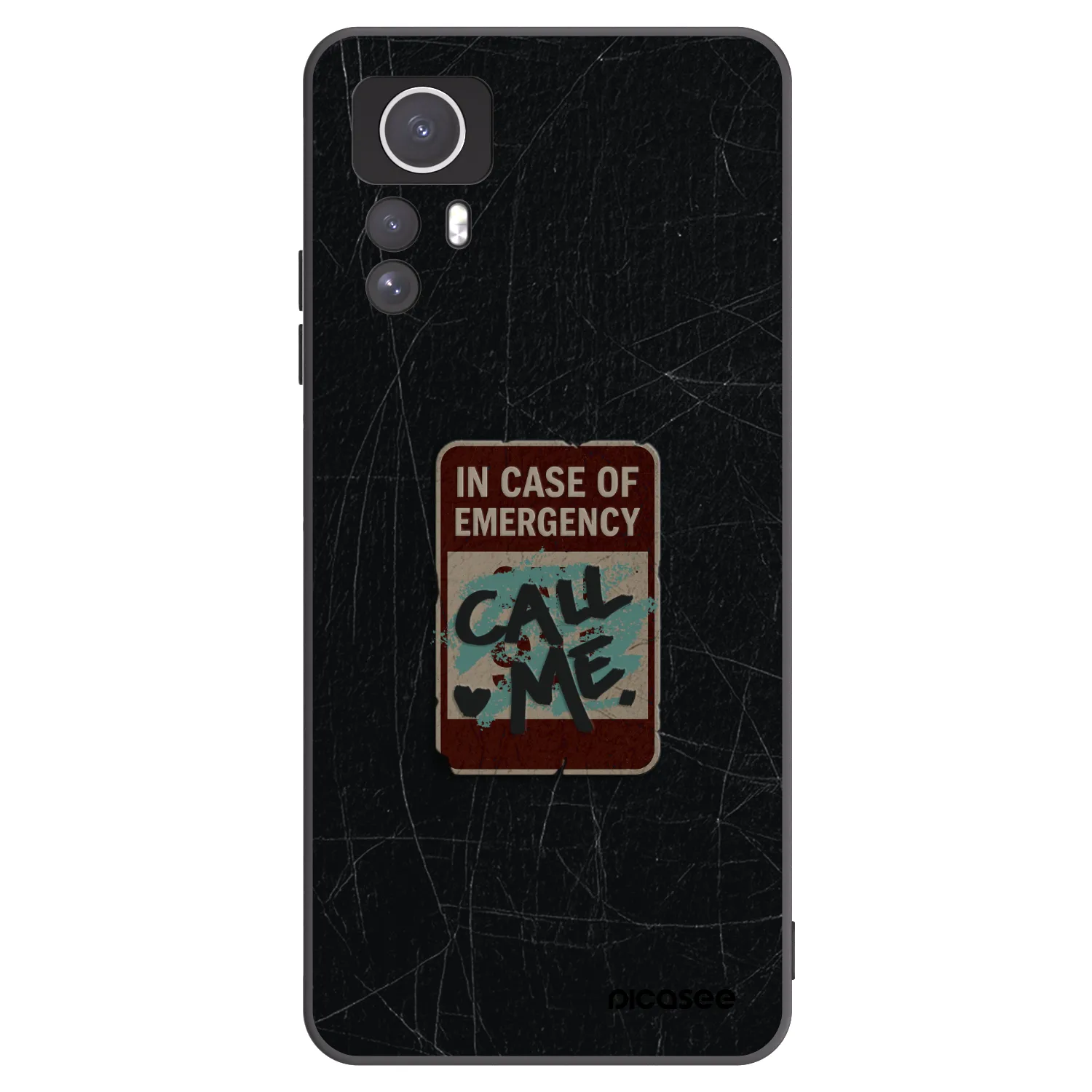 Picasee silikonový černý obal pro Xiaomi Redmi Note 12S - EMERGENCY