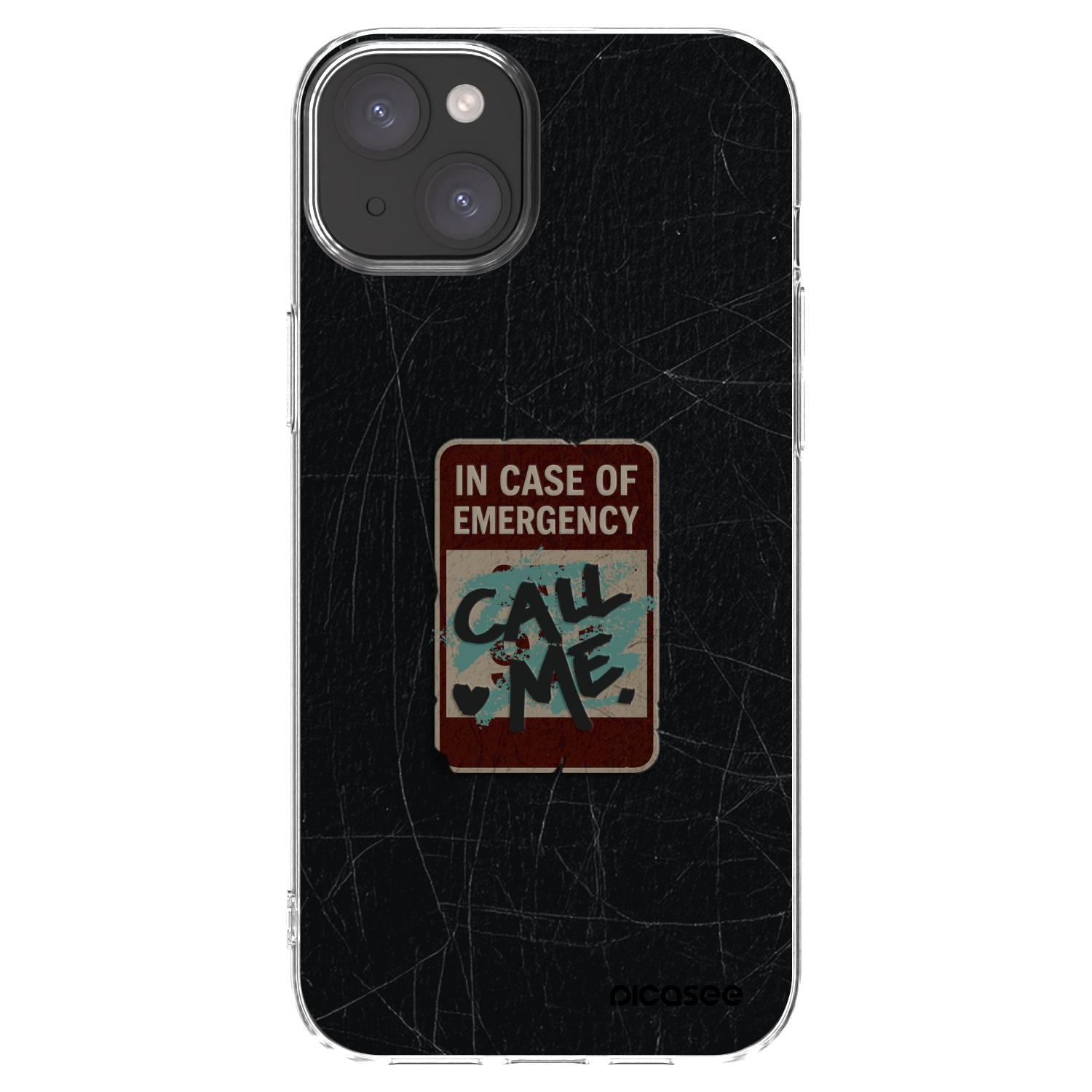 Picasee silikonový průhledný obal pro Apple iPhone 15 Plus - EMERGENCY