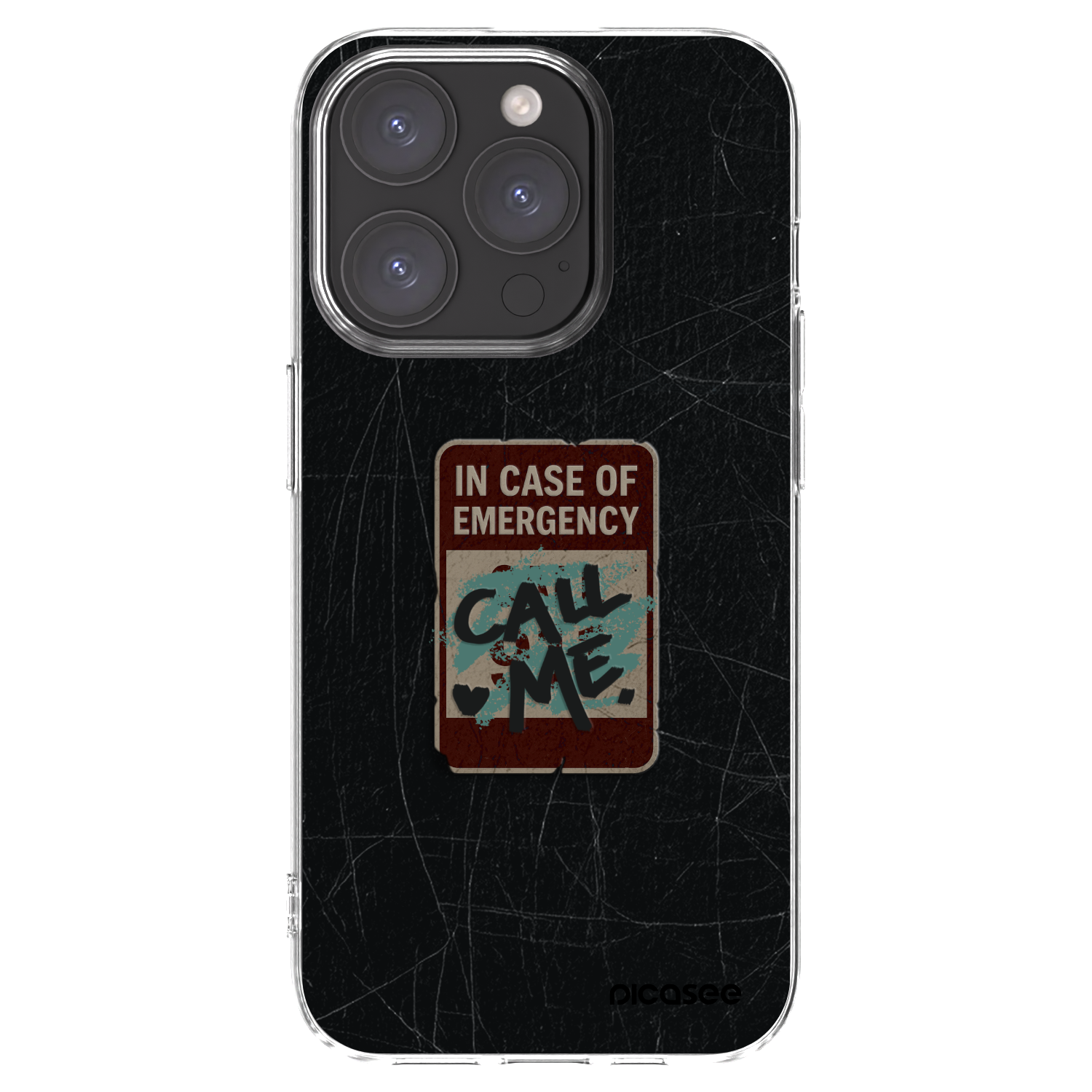 Picasee silikonový průhledný obal pro Apple iPhone 15 Pro - EMERGENCY