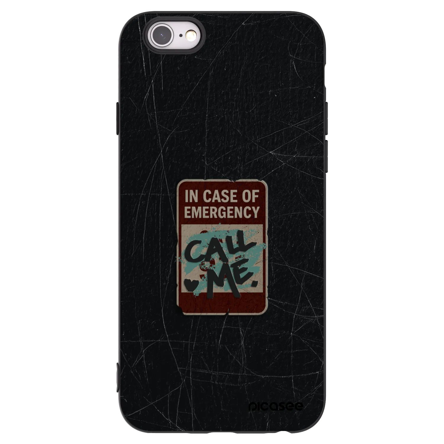 Picasee silikonový černý obal pro Apple iPhone 6/6S - EMERGENCY