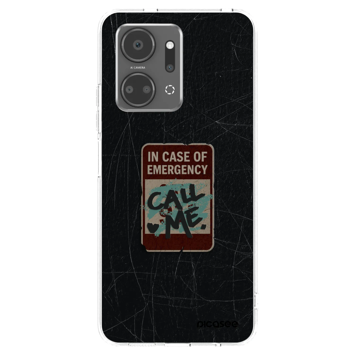 Picasee silikonový průhledný obal pro Honor X7a - EMERGENCY