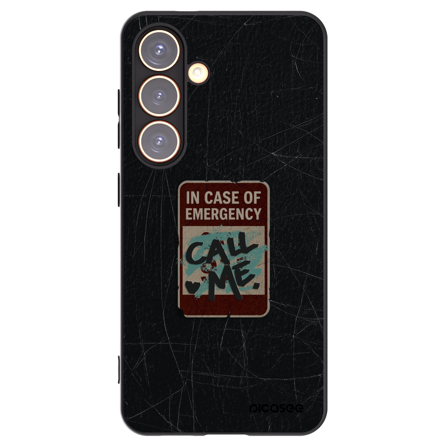 Picasee silikonový černý obal pro Samsung Galaxy S24 S921B 5G - EMERGENCY