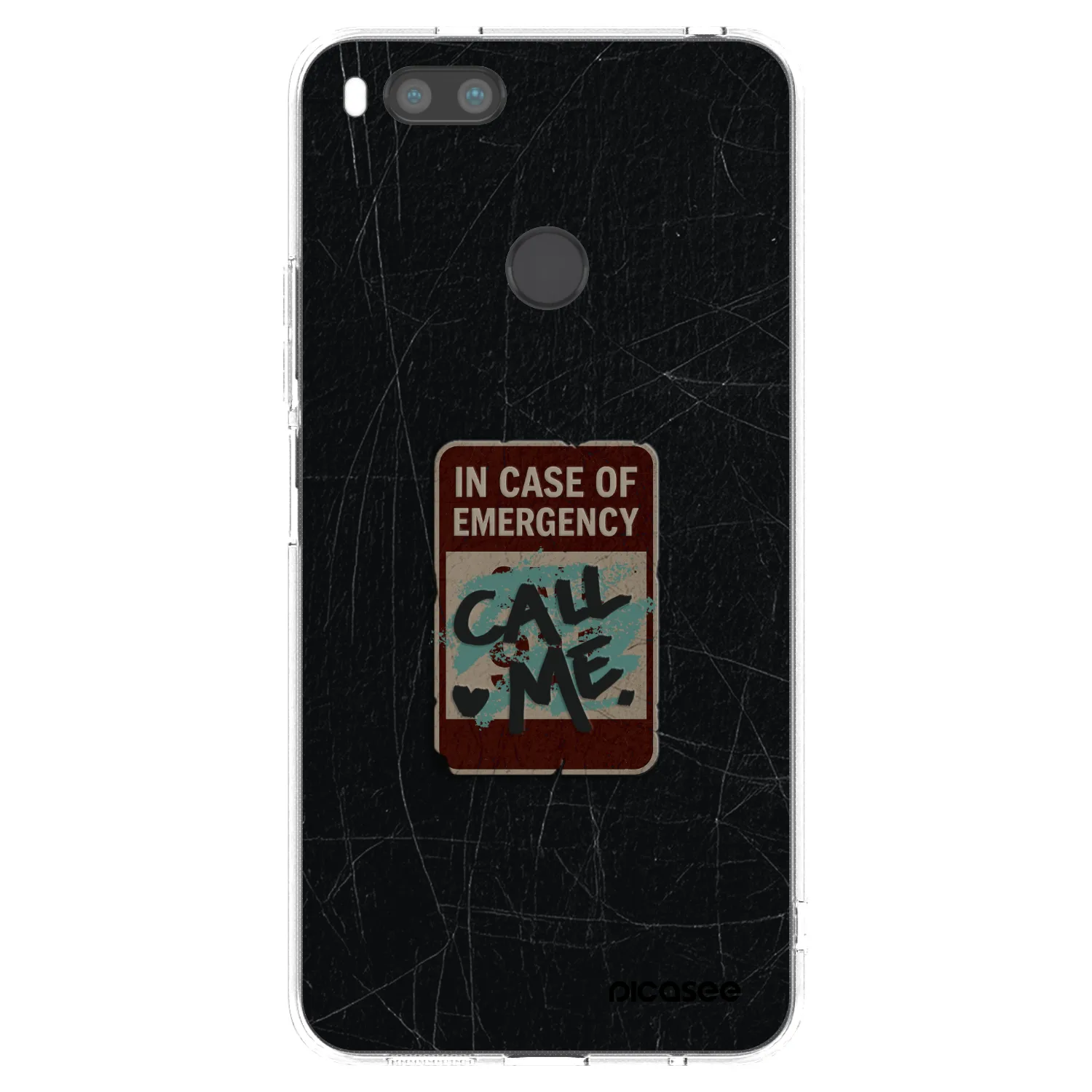 Picasee silikonový průhledný obal pro Xiaomi Mi A1 Global - EMERGENCY
