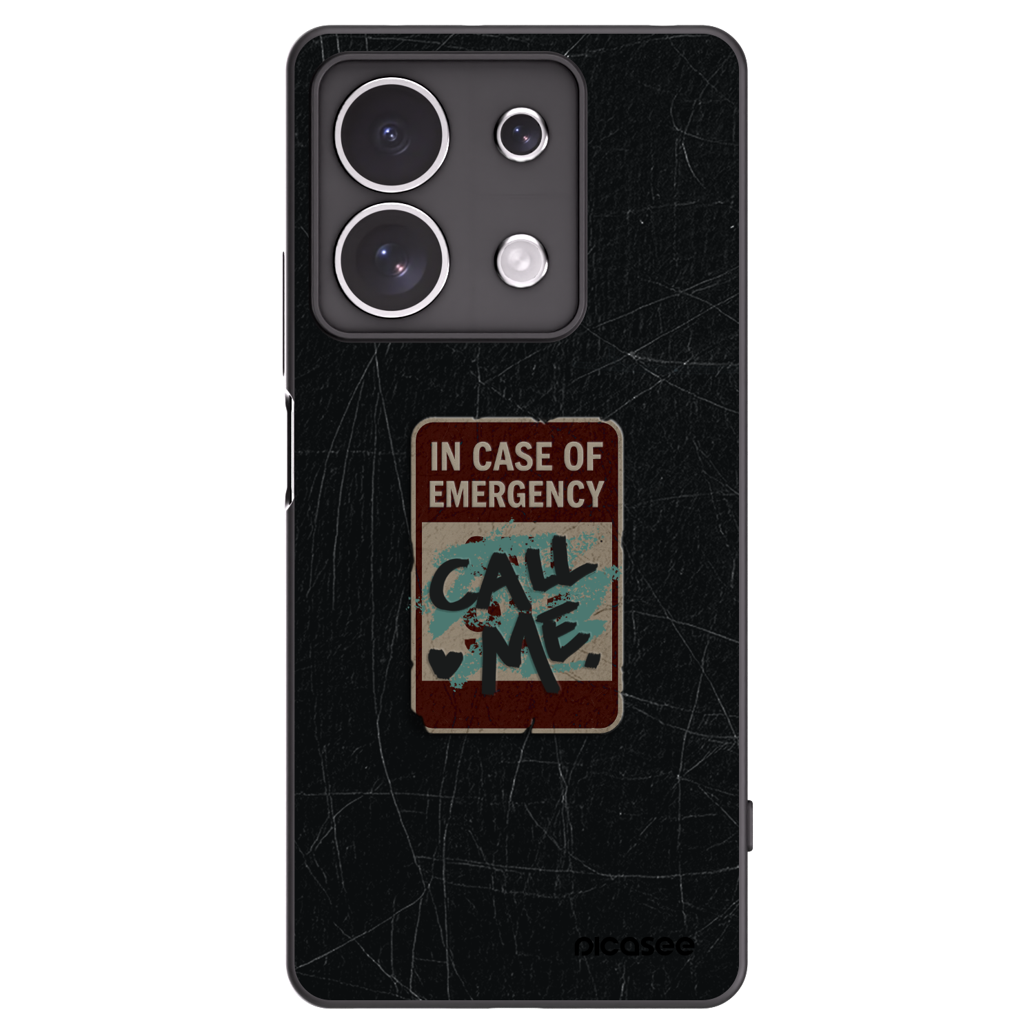 Picasee silikonový černý obal pro Xiaomi Redmi Note 13 4G - EMERGENCY