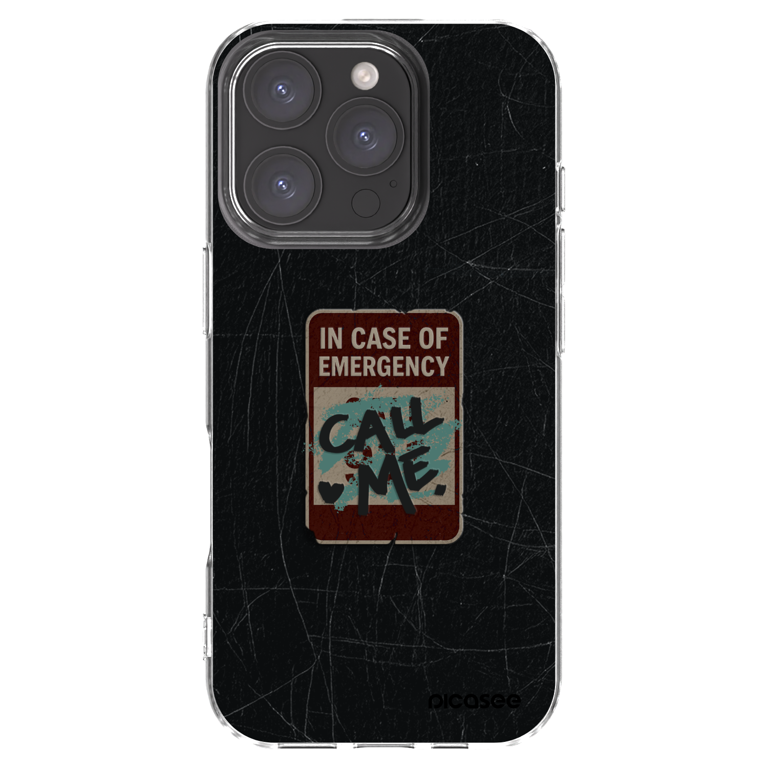 Picasee silikonový průhledný obal pro Apple iPhone 16 Pro - EMERGENCY