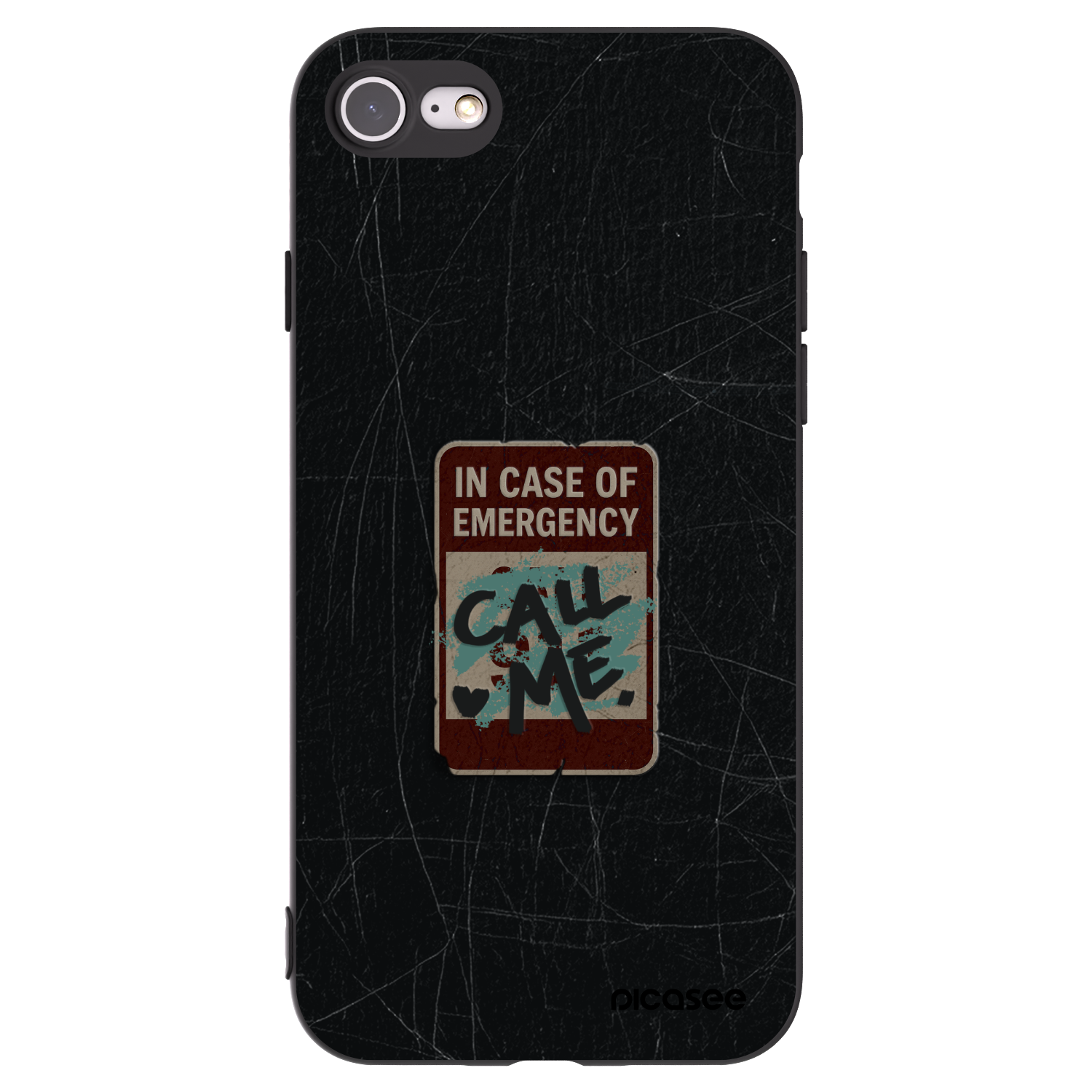 Picasee silikonový černý obal pro Apple iPhone 8 - EMERGENCY