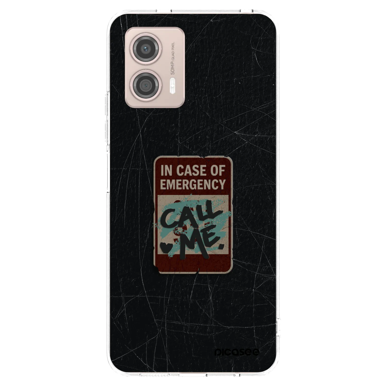 Picasee silikonový průhledný obal pro Motorola Moto G53 5G - EMERGENCY