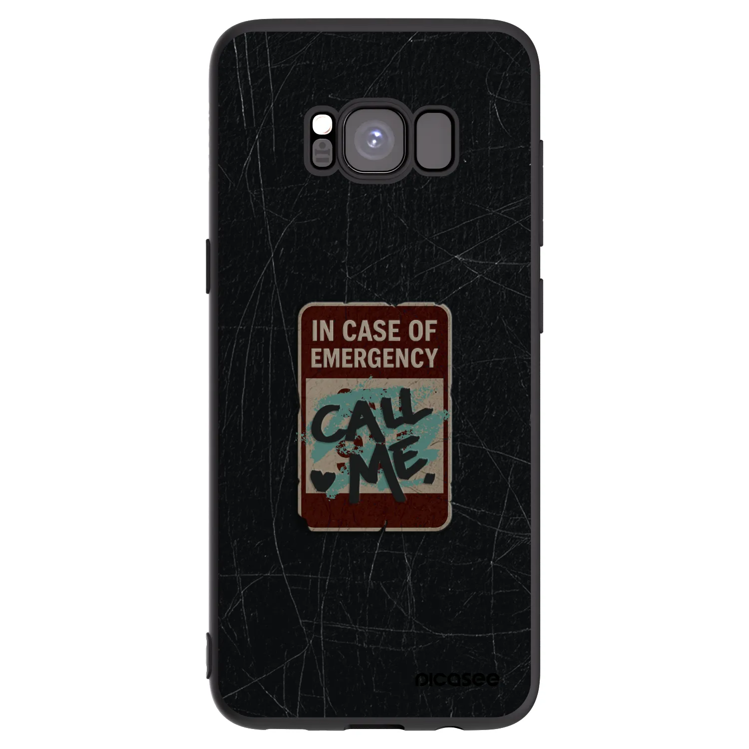Picasee silikonový černý obal pro Samsung Galaxy S8 G950F - EMERGENCY