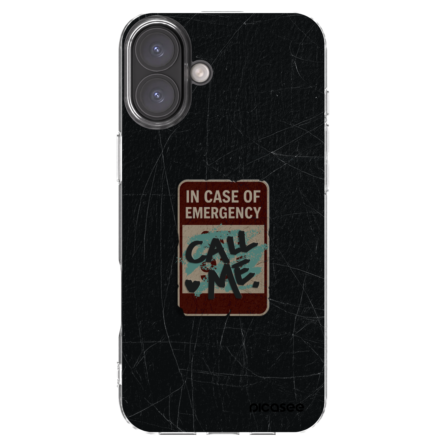 Picasee silikonový průhledný obal pro Apple iPhone 16 Plus - EMERGENCY