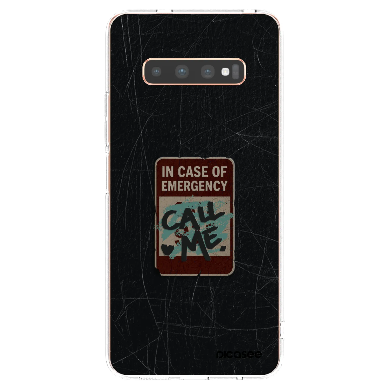 Picasee silikonový průhledný obal pro Samsung Galaxy S10 Plus G975 - EMERGENCY