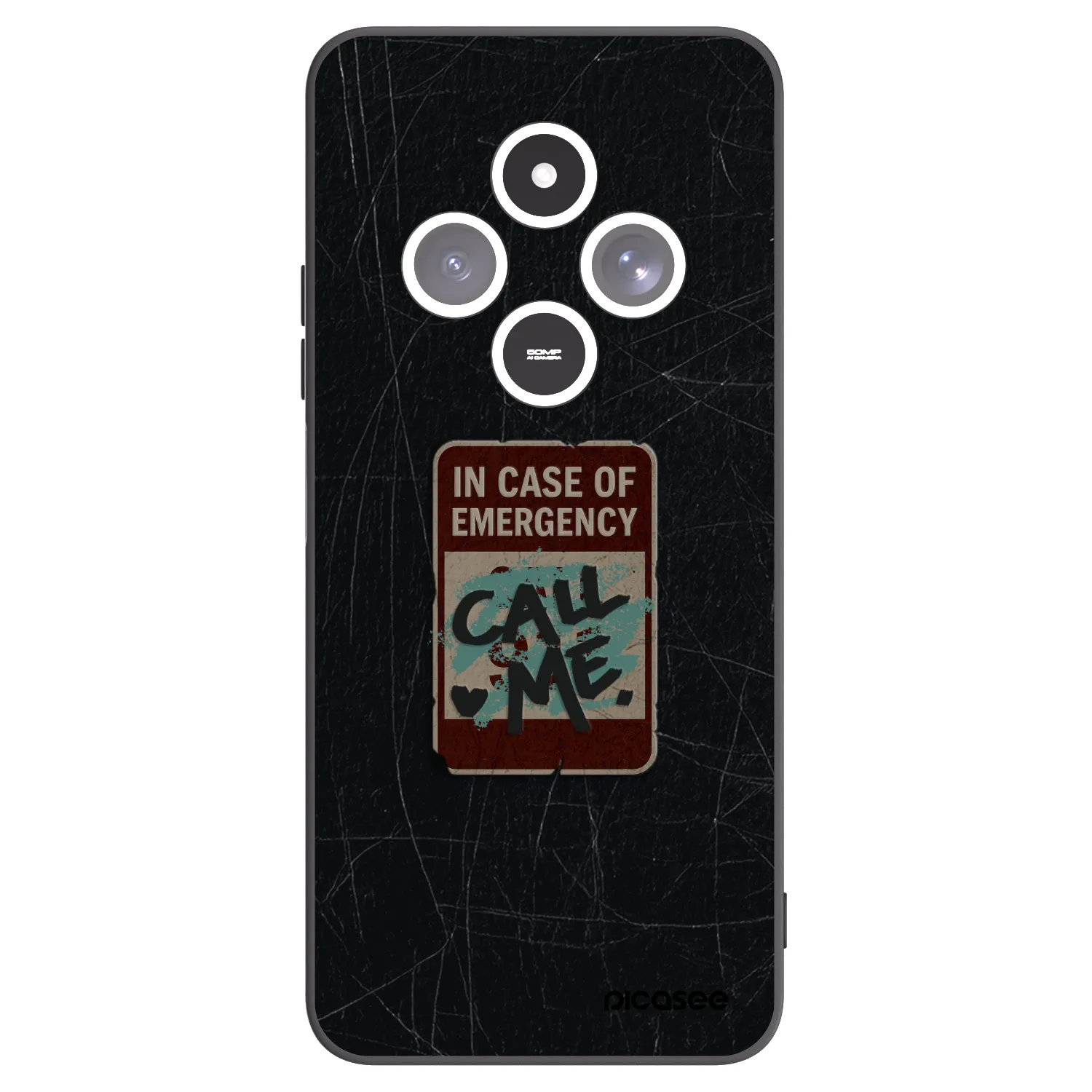 Picasee silikonový černý obal pro Xiaomi Redmi 14C - EMERGENCY