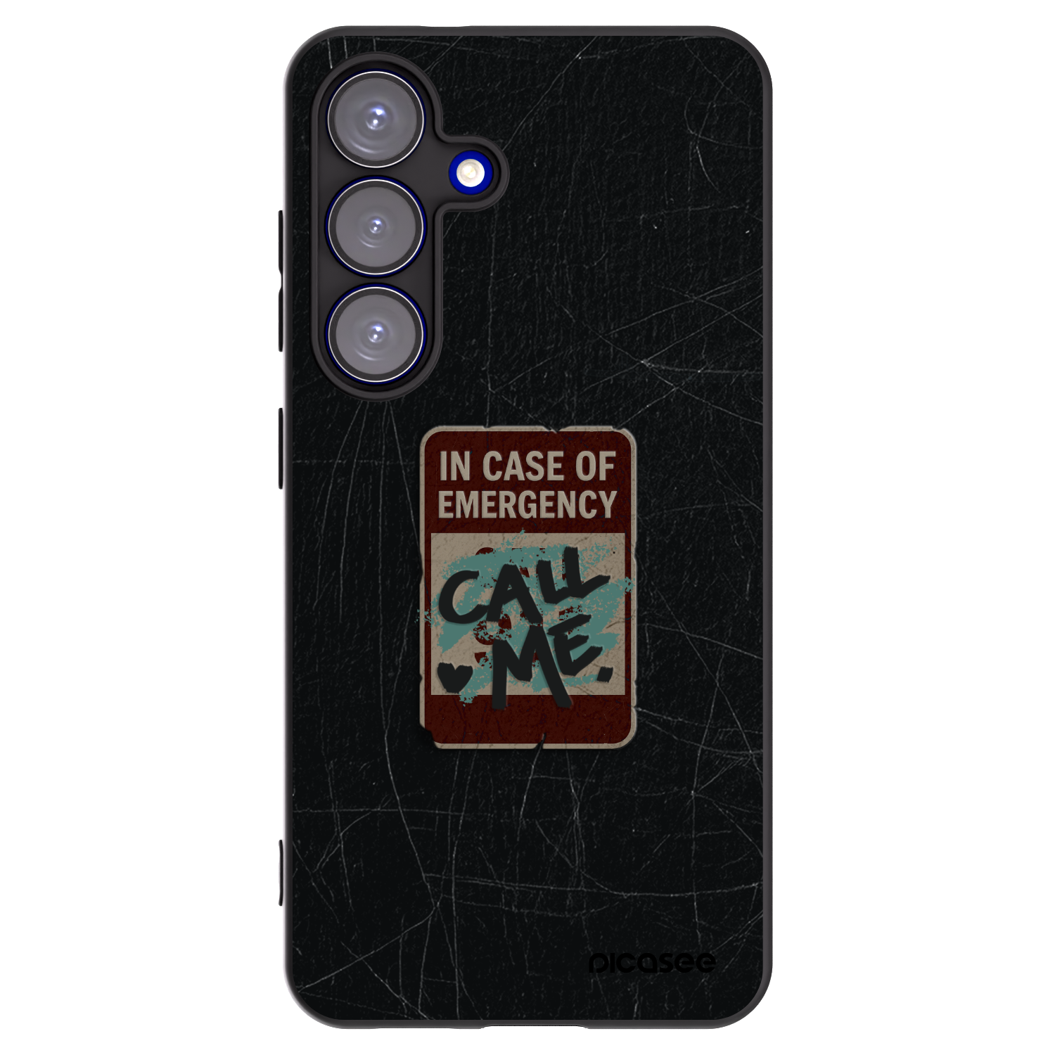 Picasee silikonový černý obal pro Samsung Galaxy S25 5G - EMERGENCY