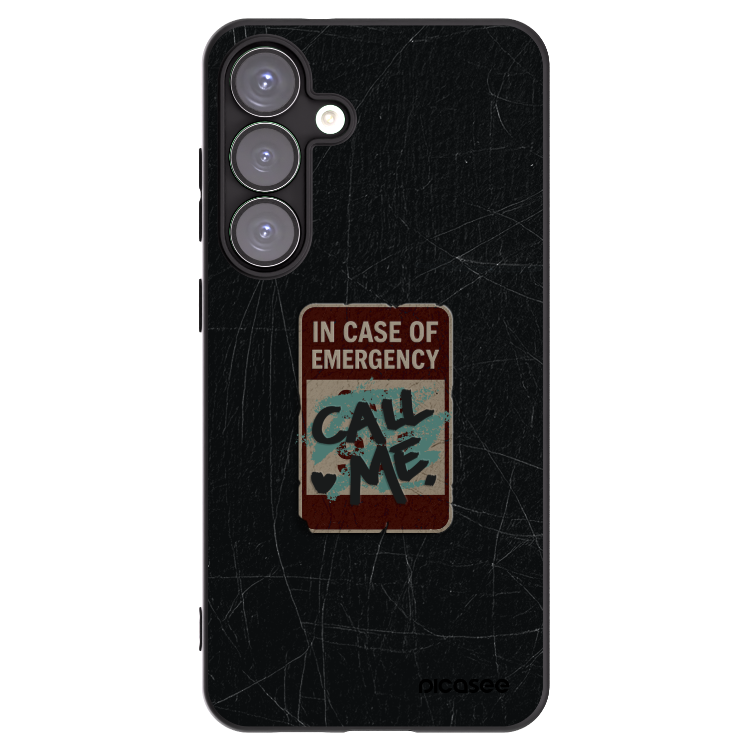 Picasee silikonový černý obal pro Samsung Galaxy S25+ 5G - EMERGENCY