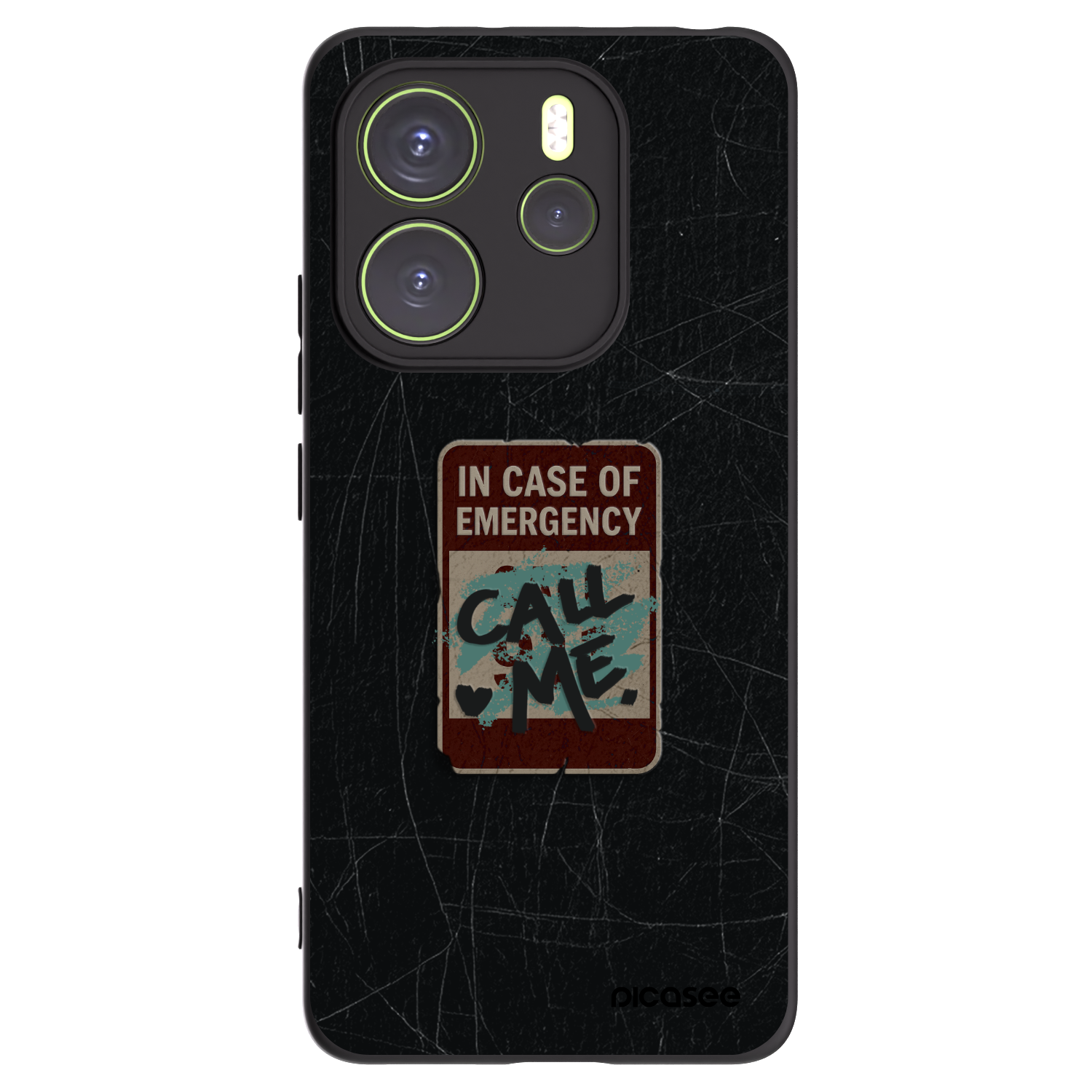 Picasee silikonový černý obal pro Xiaomi Redmi Note 14 4G - EMERGENCY